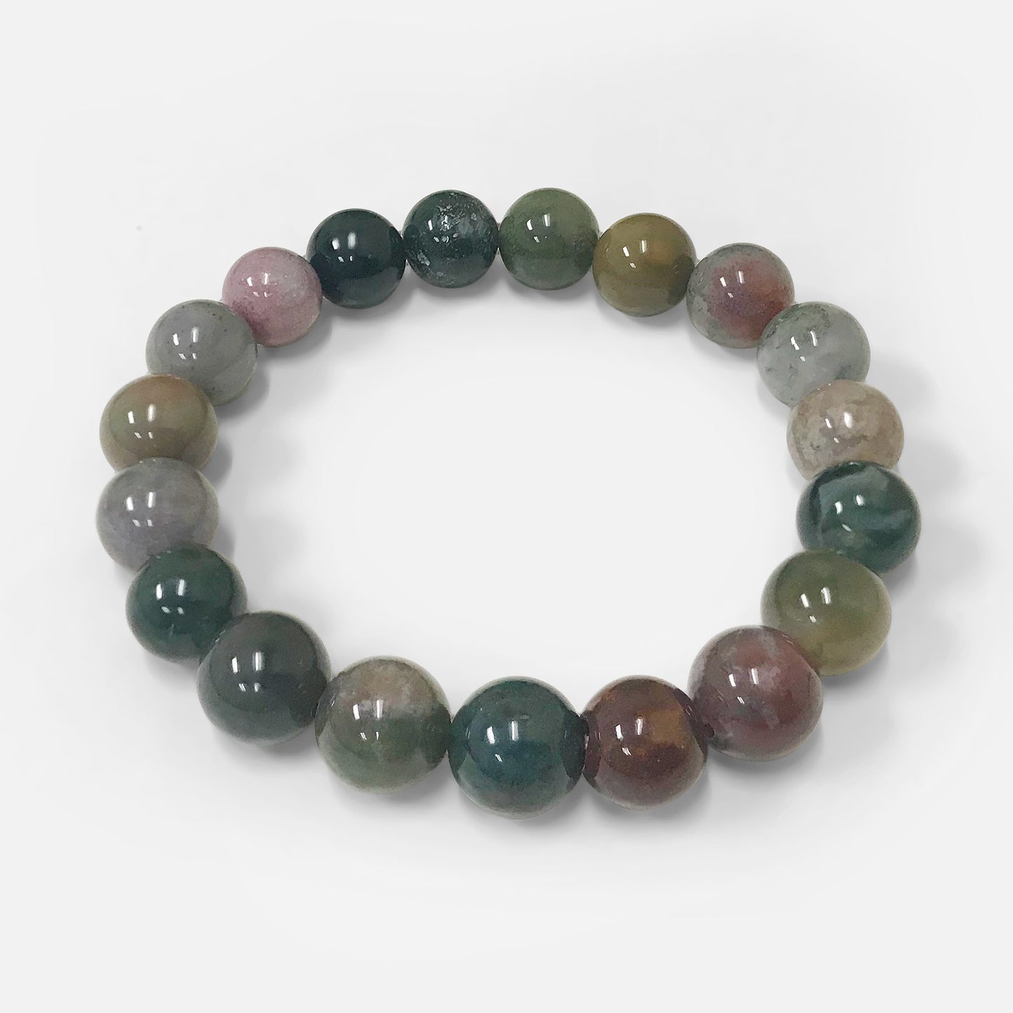 Handmade Stretch Indian Agate Bead Unisex Bracelet - Gem Avenue