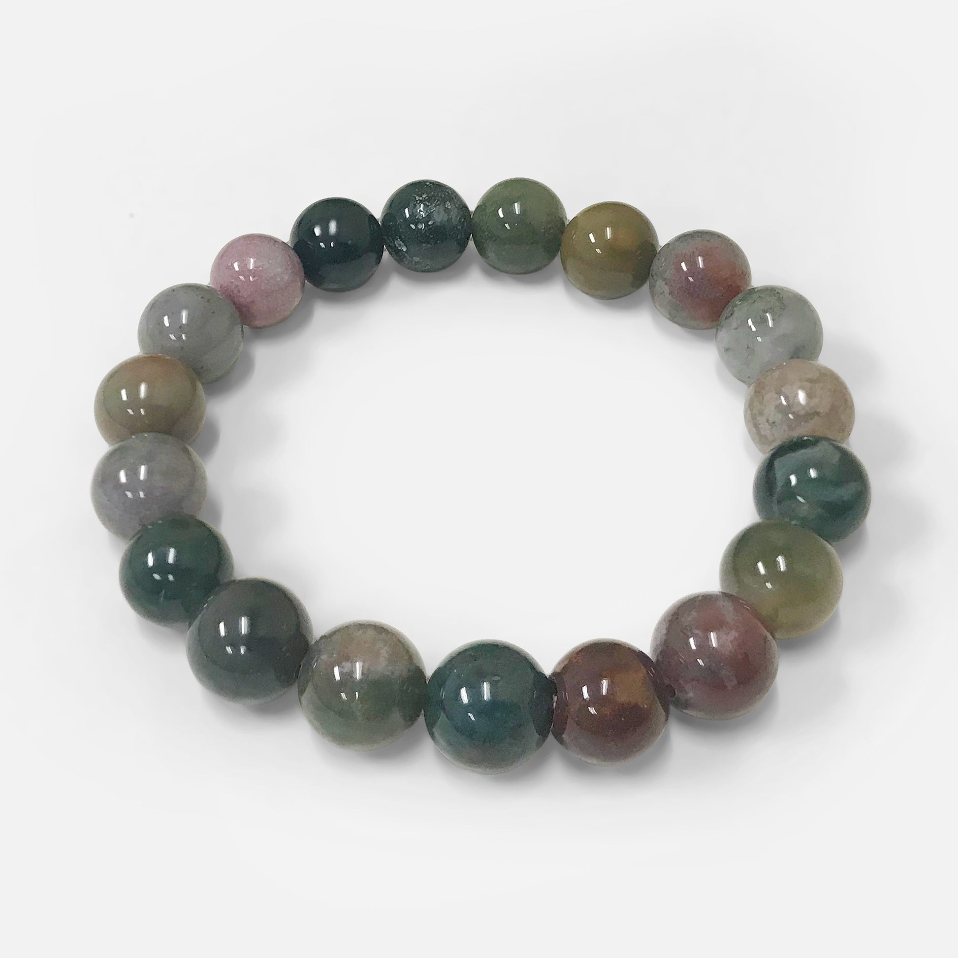 Handmade Stretch Indian Agate Bead Unisex Bracelet - Gem Avenue