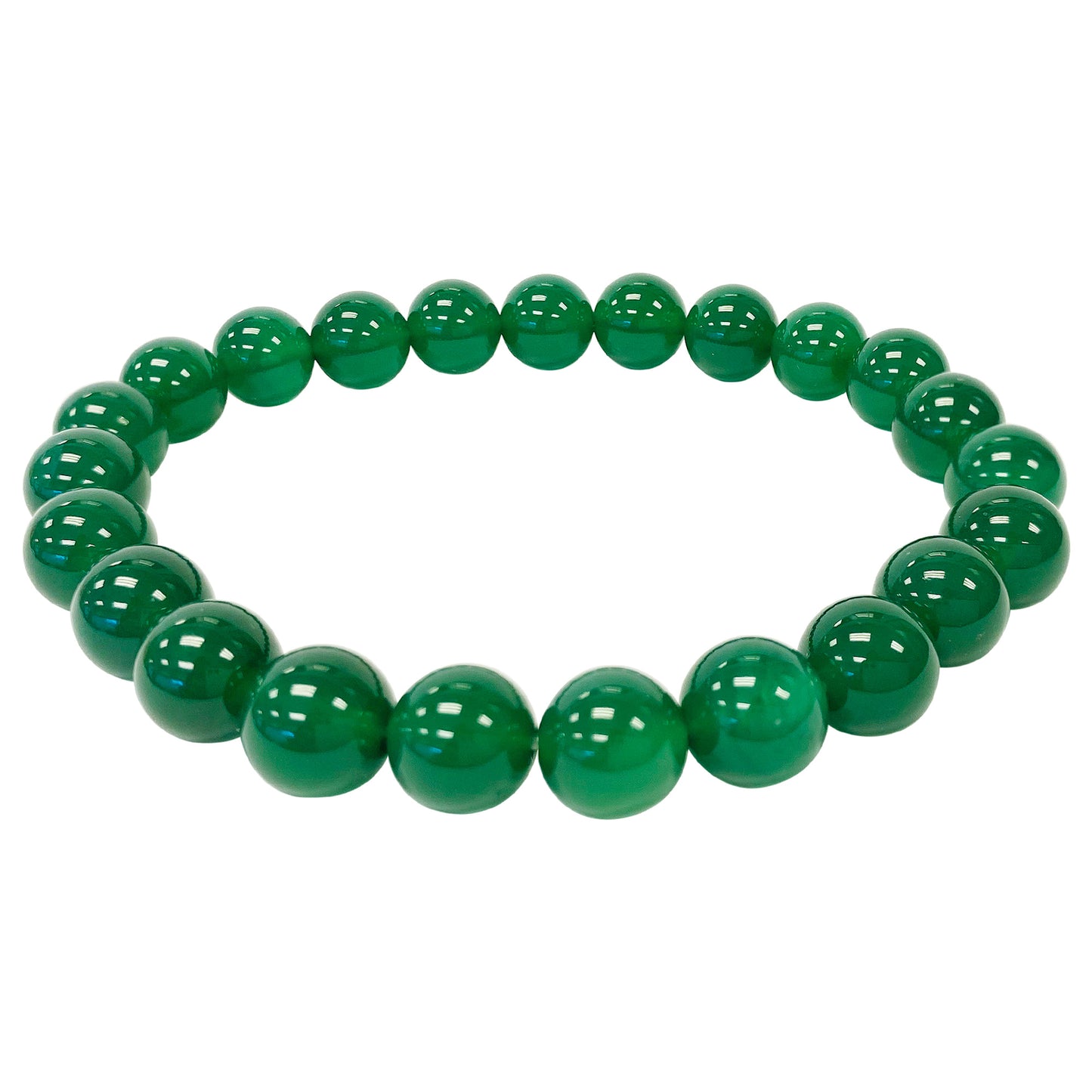 Green Agate Gemstone Beads Unisex Stretch Bracelet - Gem Avenue