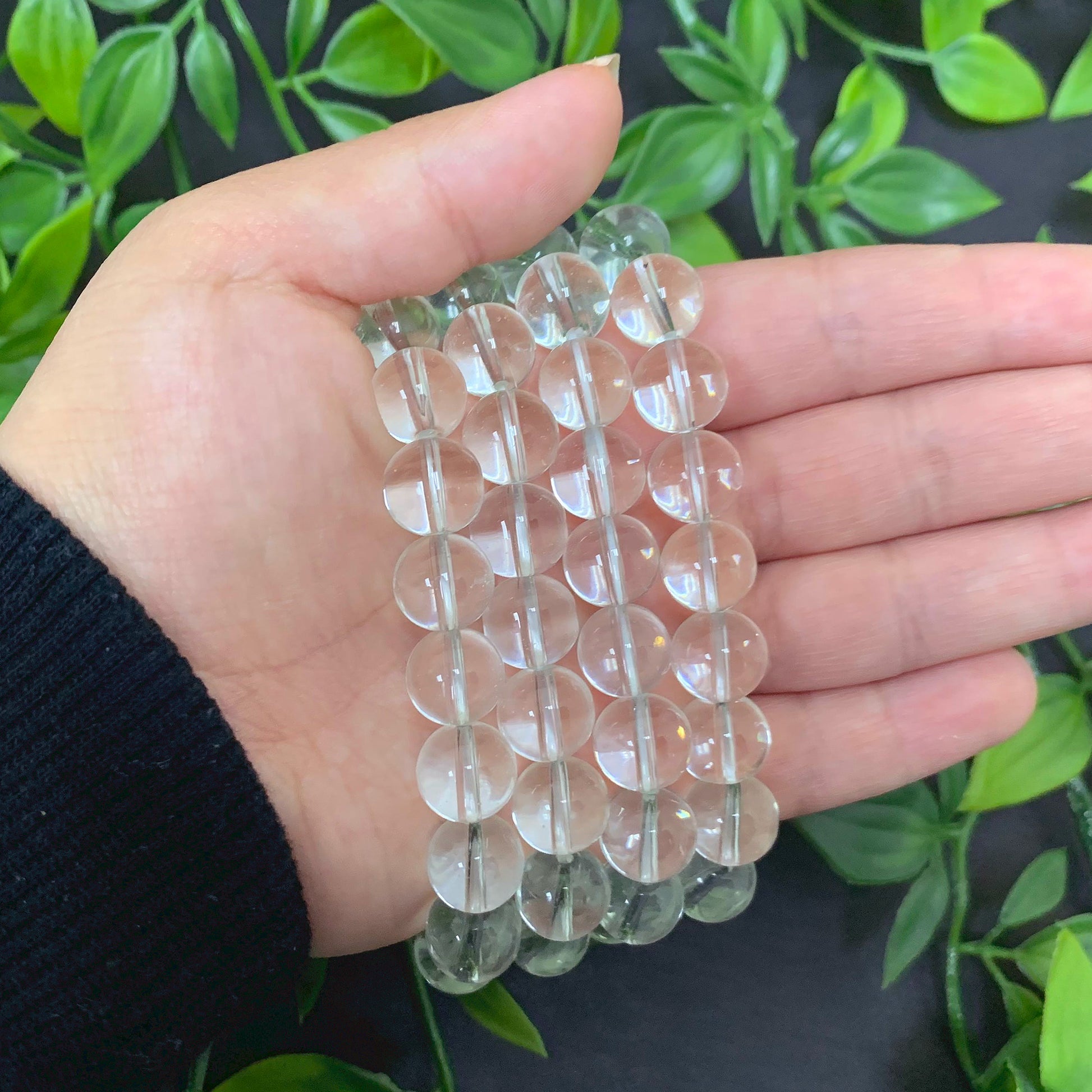 Quartz Gemstone Bead Unisex Handmade Stretch Bracelet - Gem Avenue