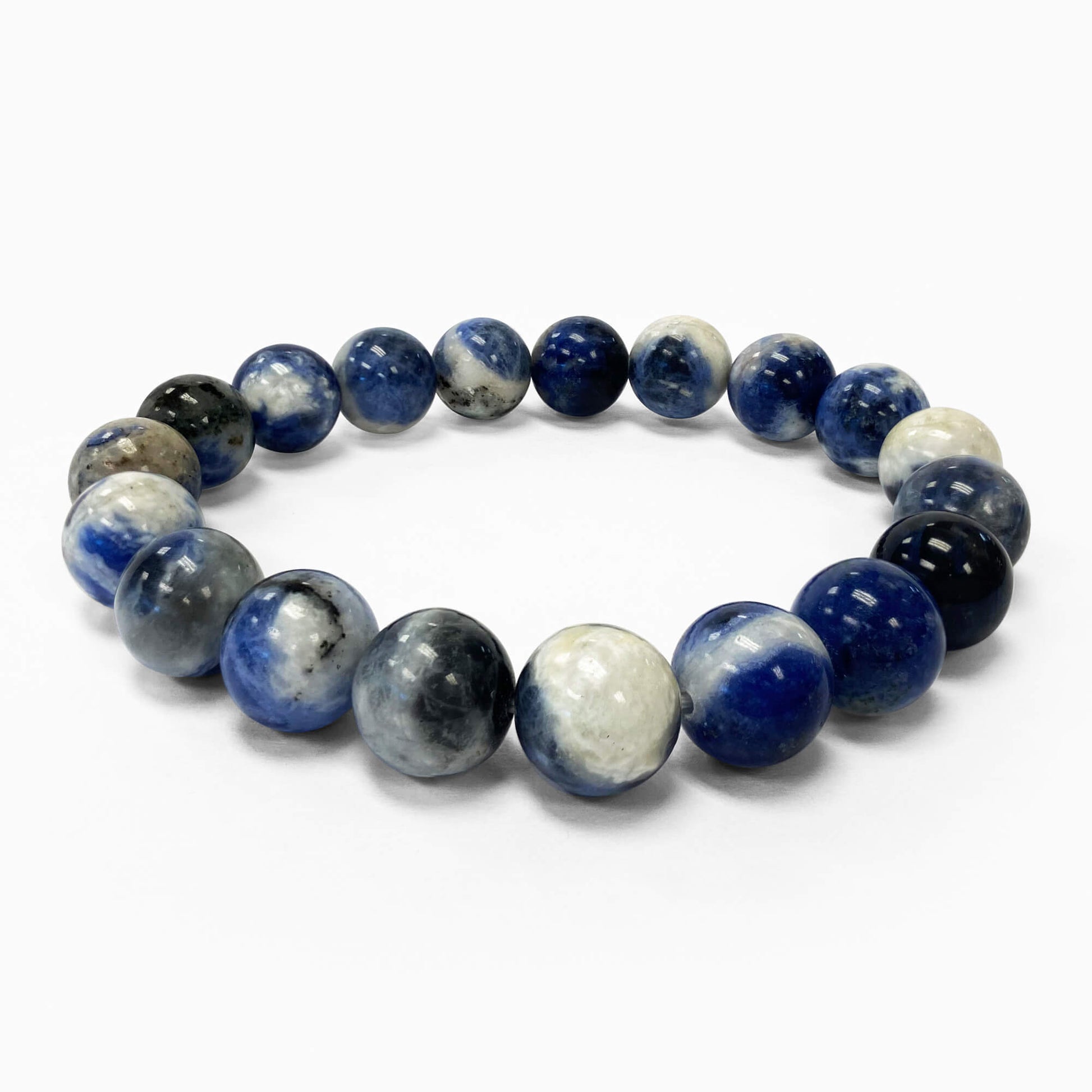Blue Sodalite Gemstone Bead Unisex Stretch Bracelet - Gem Avenue