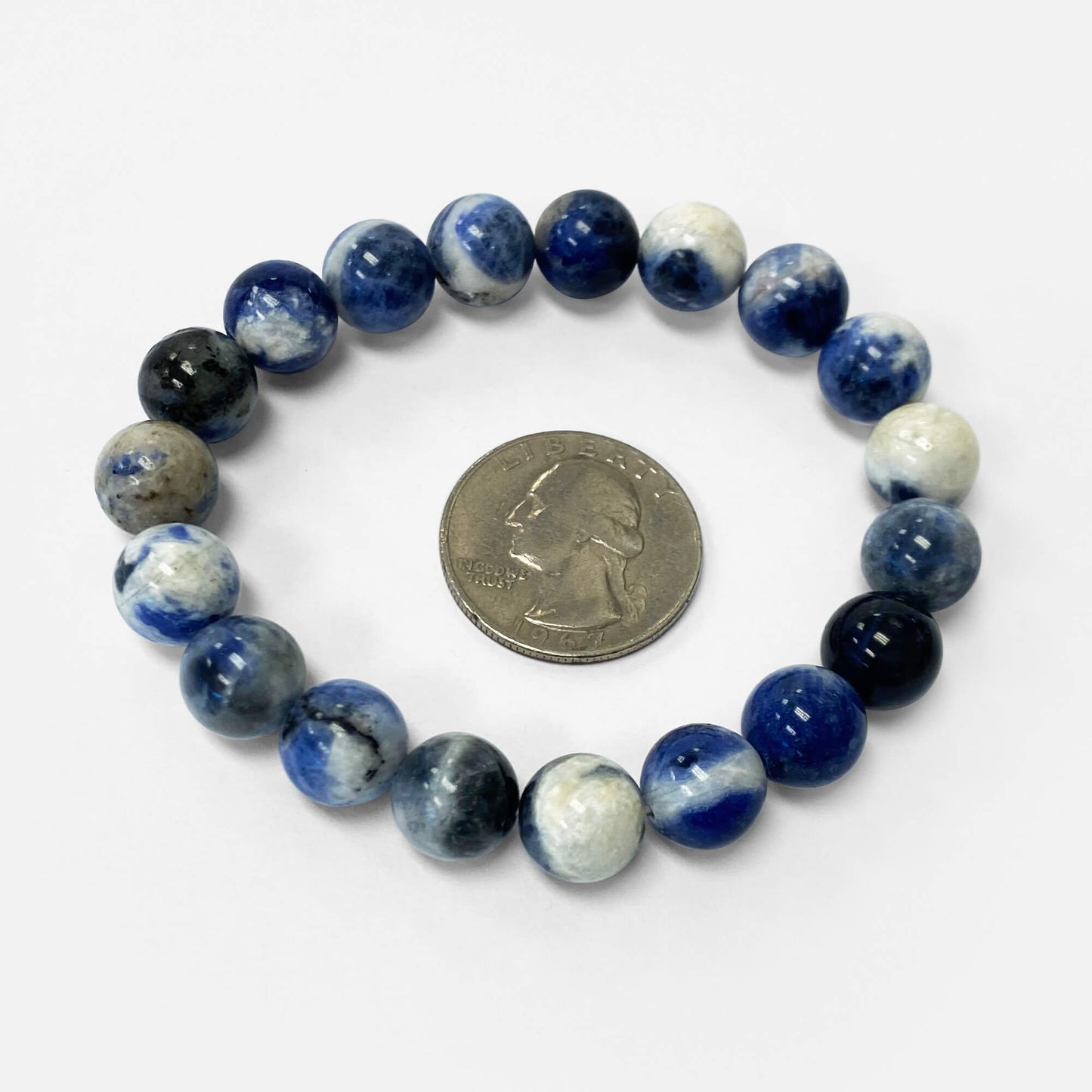 Blue Sodalite Gemstone Bead Unisex Stretch Bracelet - Gem Avenue
