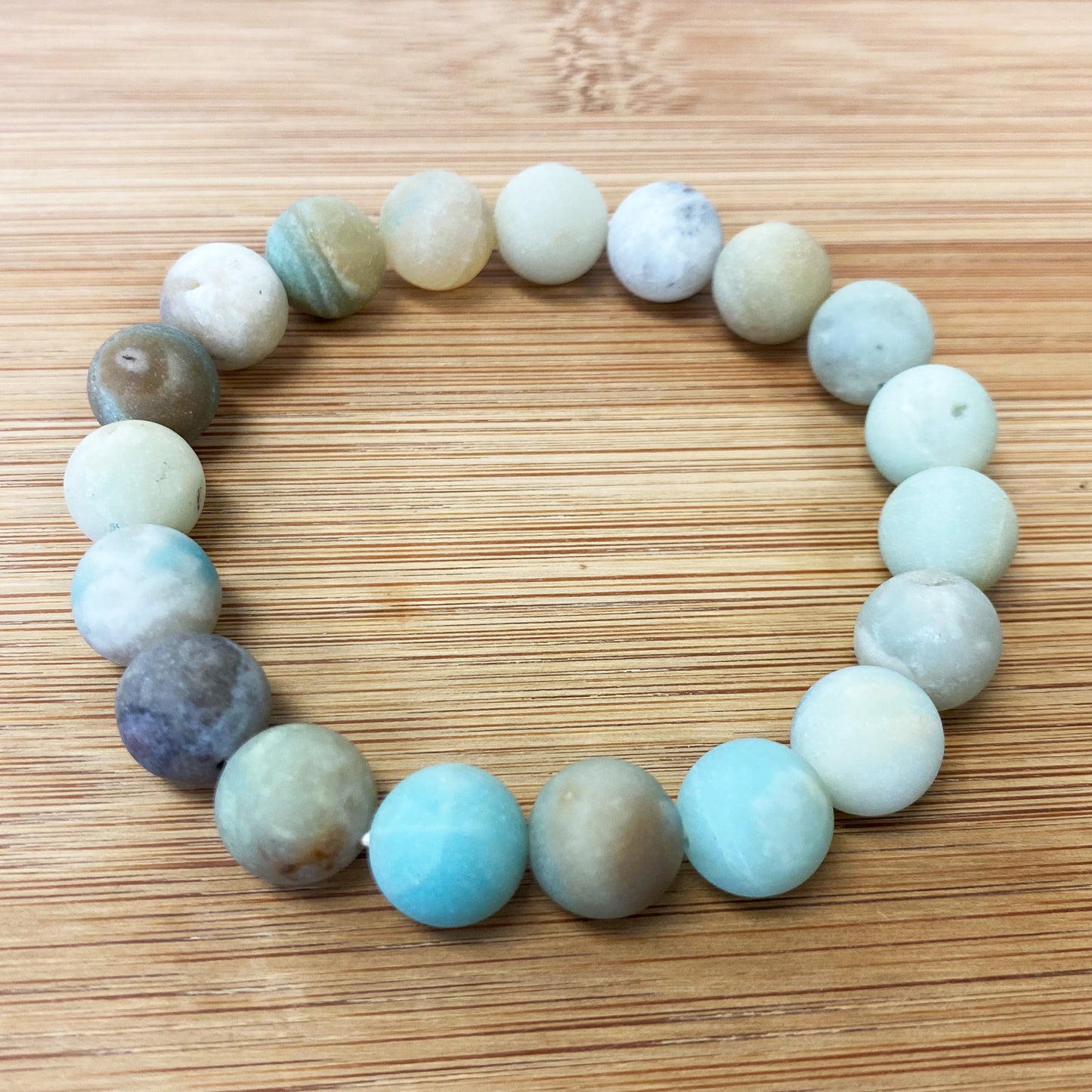 Amazonite Bead Unisex Stretch Bracelet - Gem Avenue