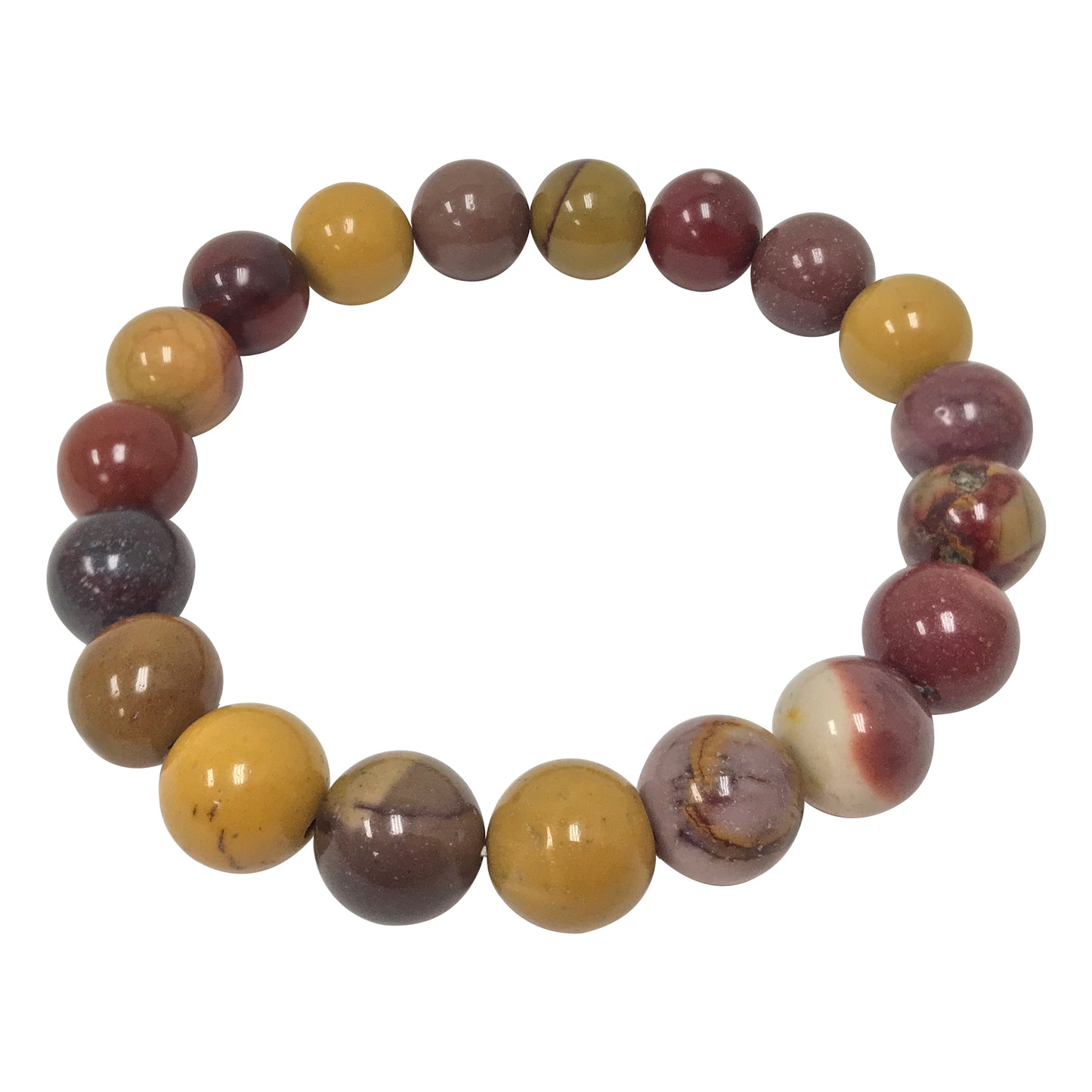Mookaite Gemstone Bead Unisex Handmade Stretch Bracelet - Gem Avenue