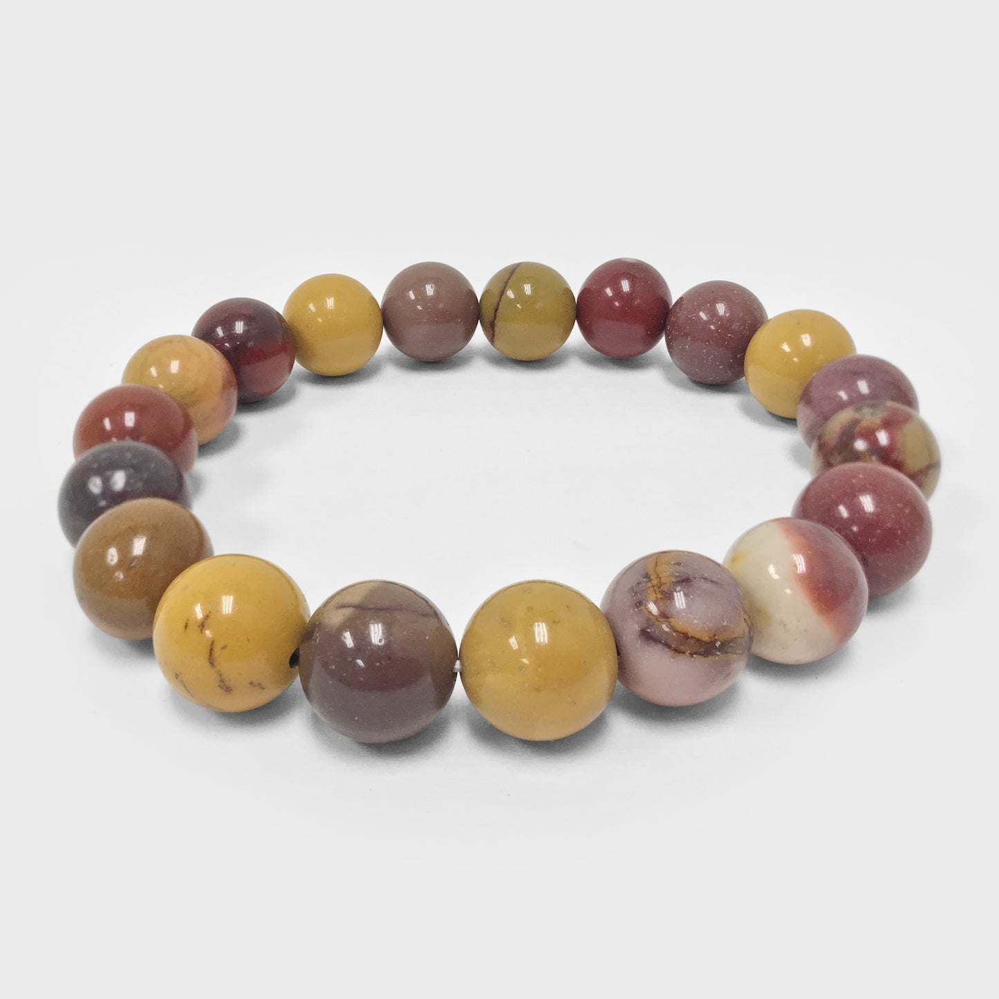 Mookaite Gemstone Bead Unisex Handmade Stretch Bracelet - Gem Avenue