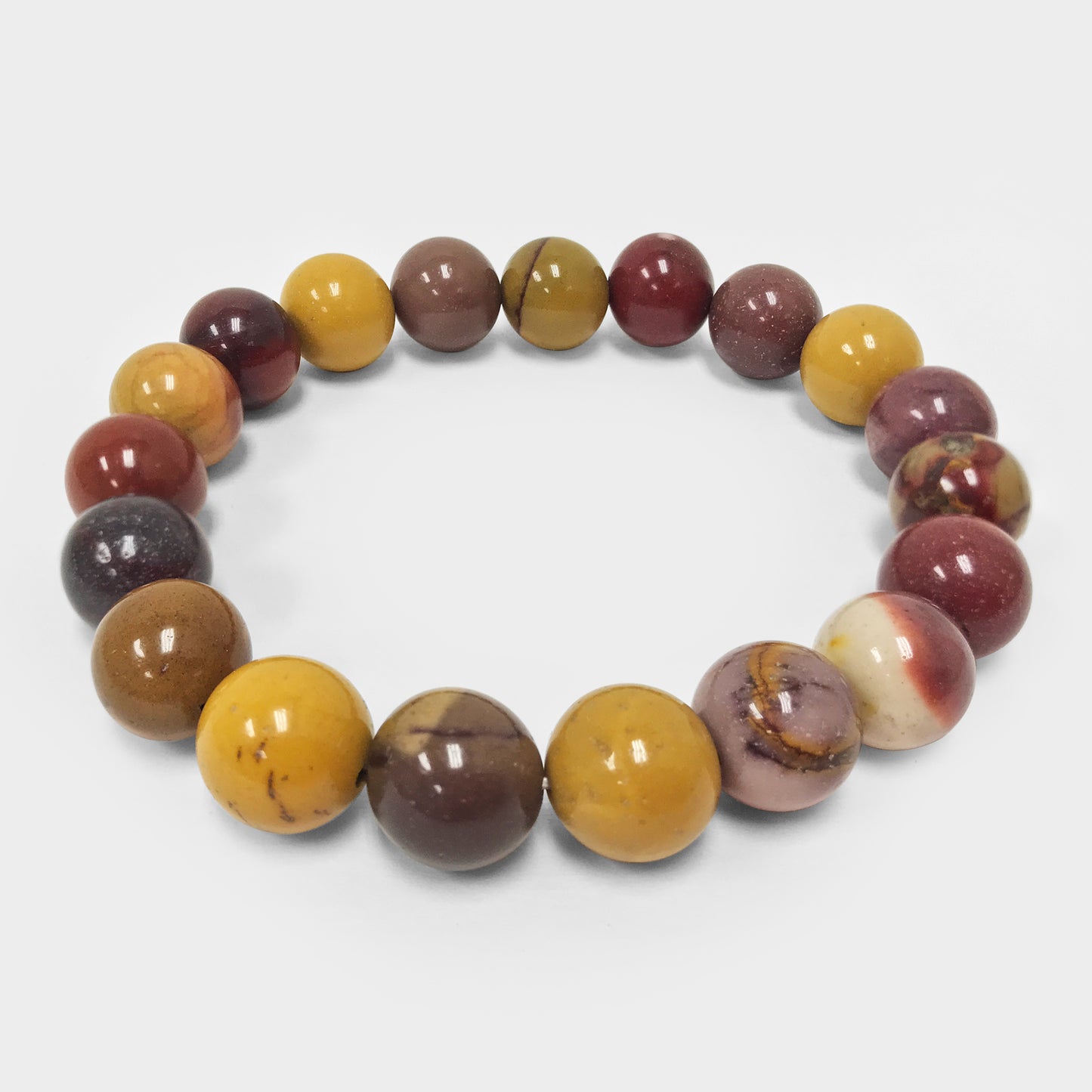 Mookaite Gemstone Bead Unisex Handmade Stretch Bracelet - Gem Avenue