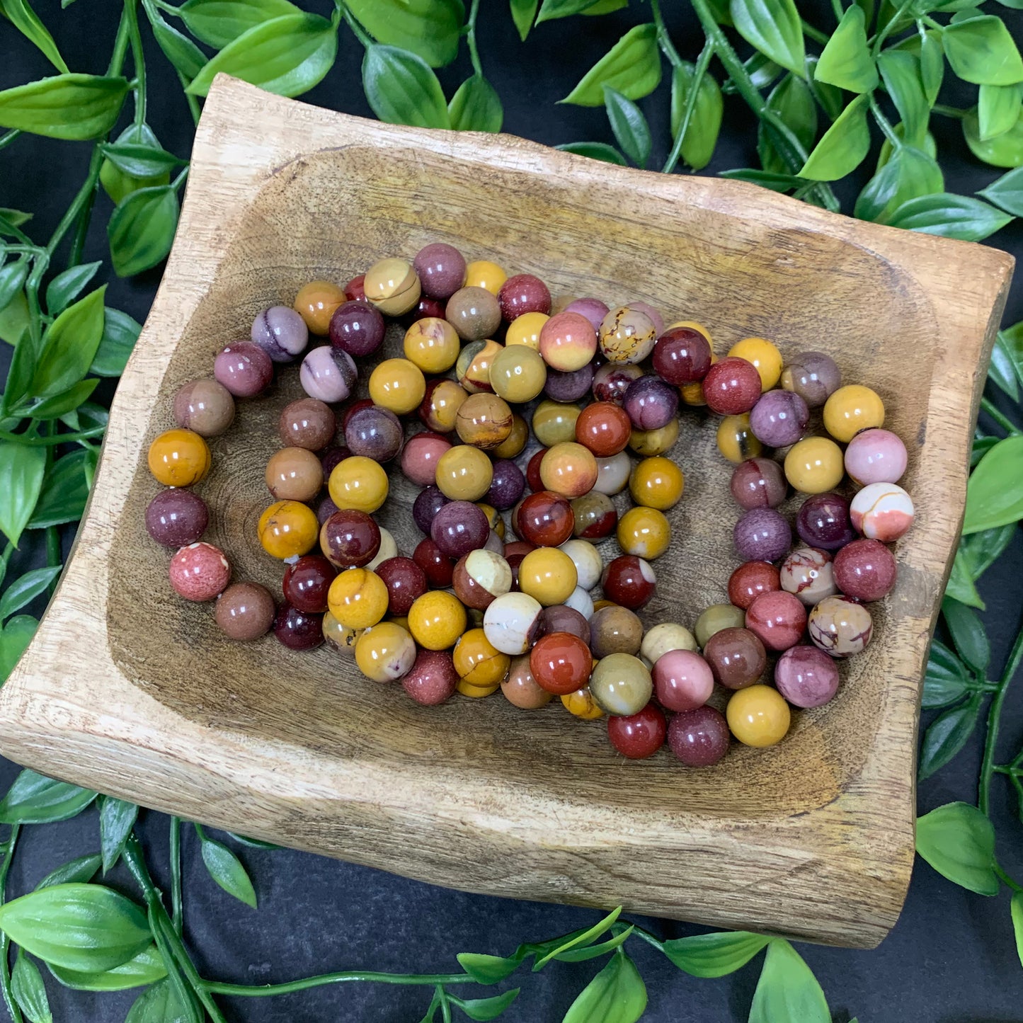 Mookaite Gemstone Bead Unisex Handmade Stretch Bracelet - Gem Avenue