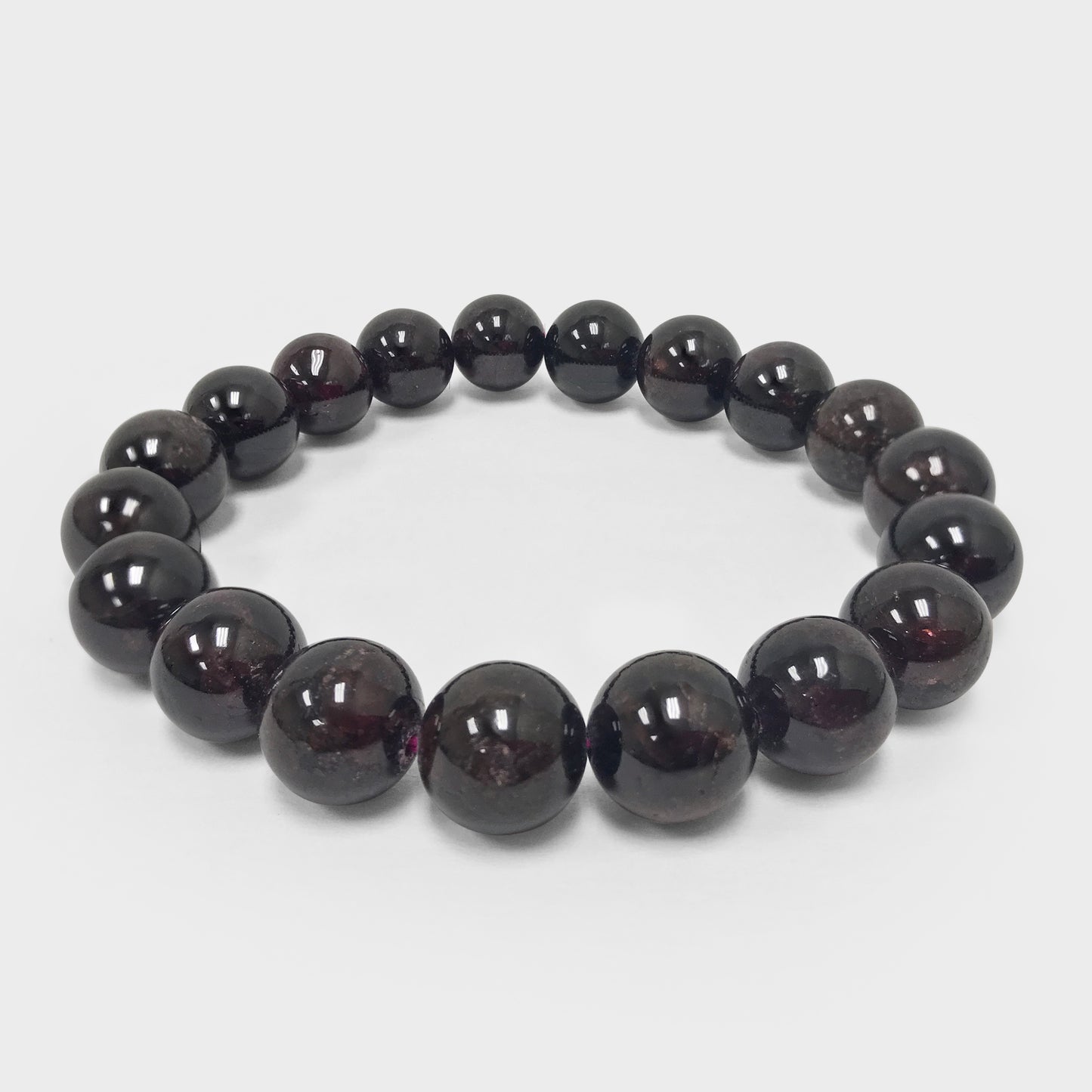 Garnet Gemstone Bead Unisex Handmade Stretch Bracelet - Gem Avenue