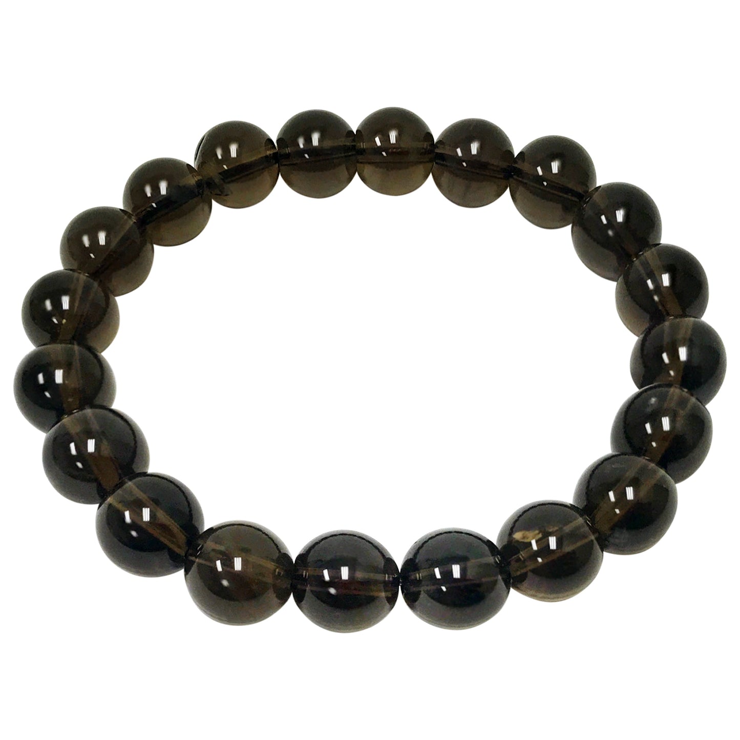 Smoky Quartz Gemstone Bead Unisex Stretch Bracelet - Gem Avenue