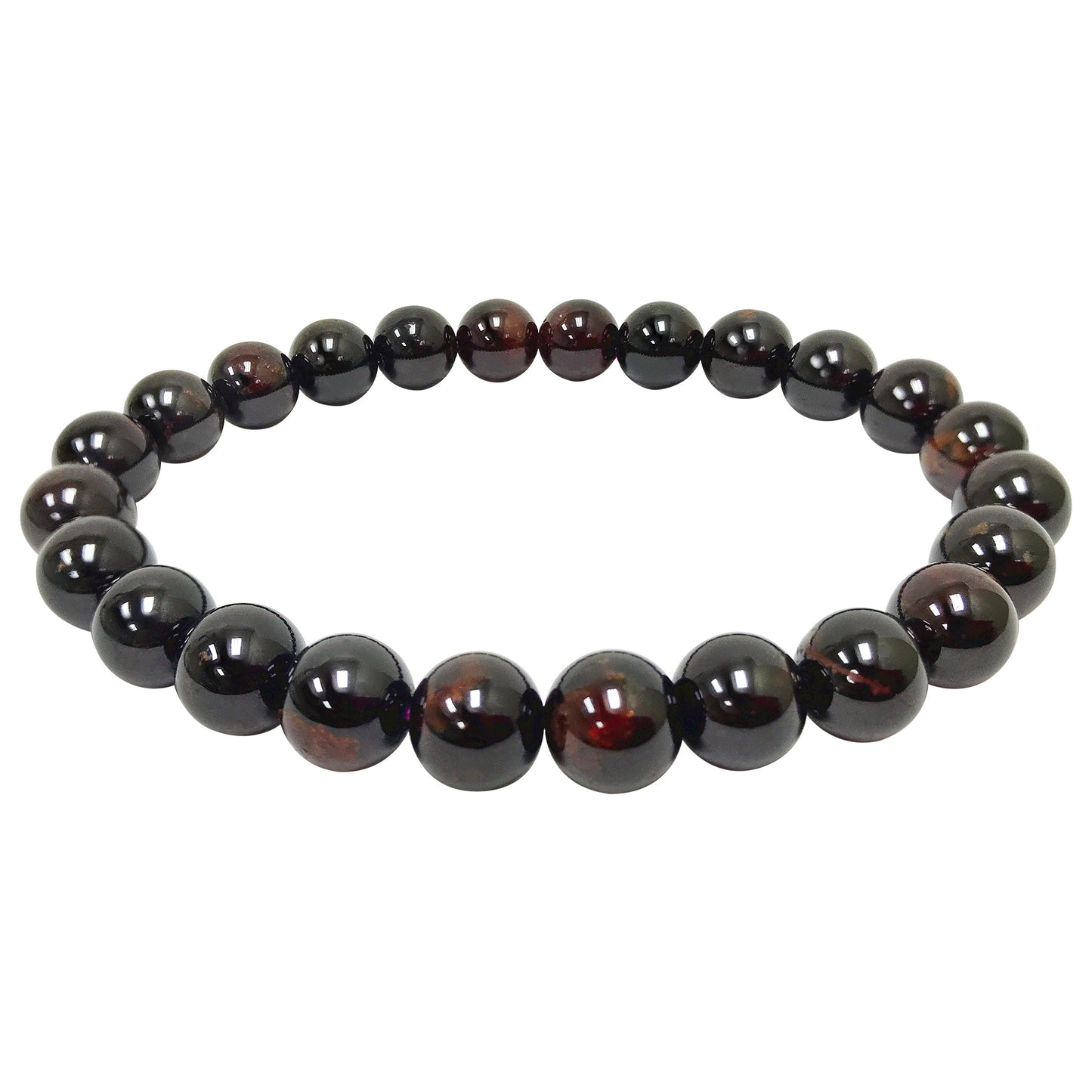 Garnet Gemstone Bead Unisex Stretch Bracelet - Gem Avenue