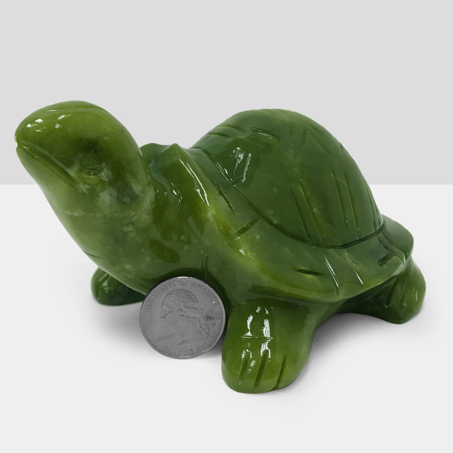 Natural Nephrite Turtle Jade Gemstone Figurine Animal Sculpture Home Decor - Gem Avenue