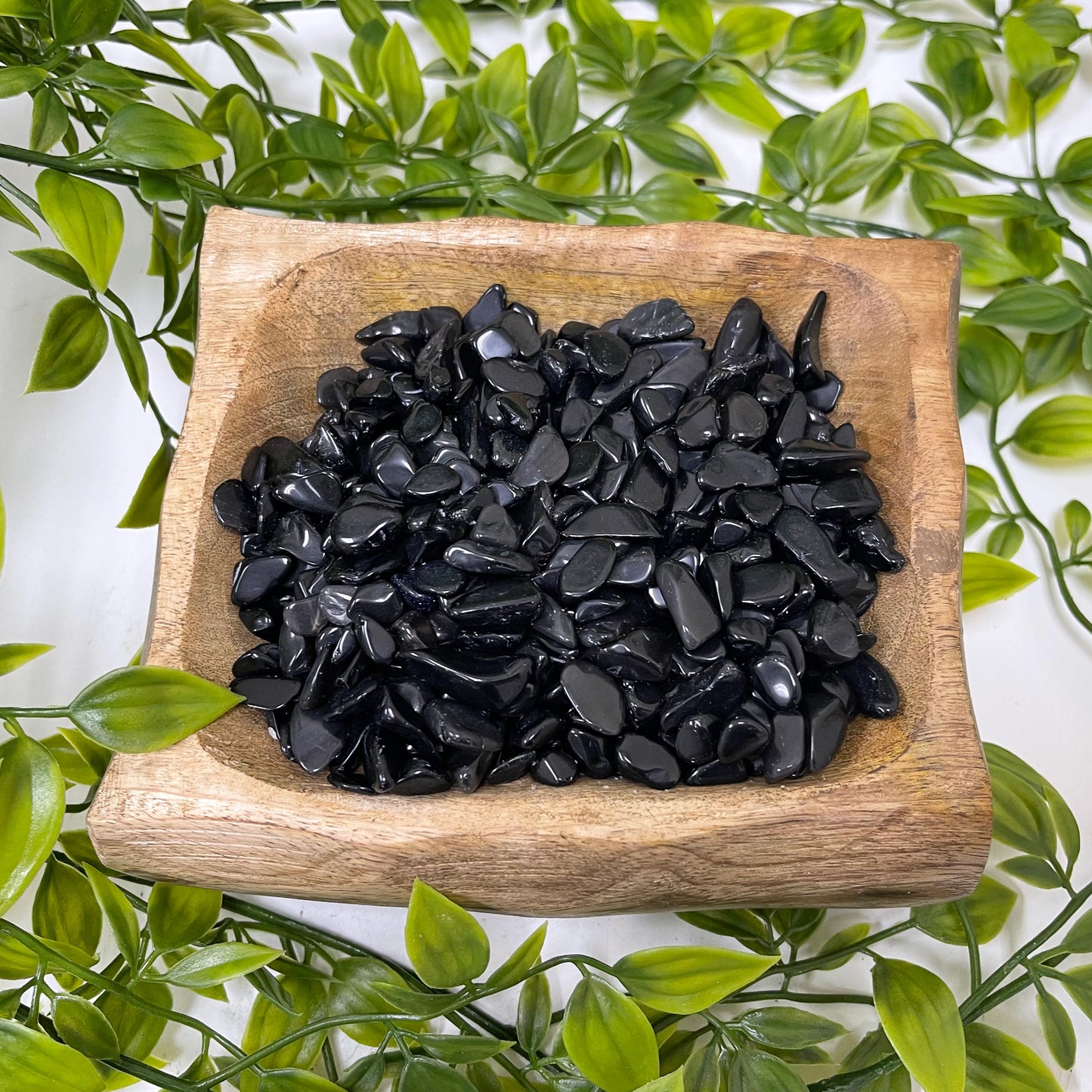 Black Obsidian Tumbled Chips - Gem Avenue