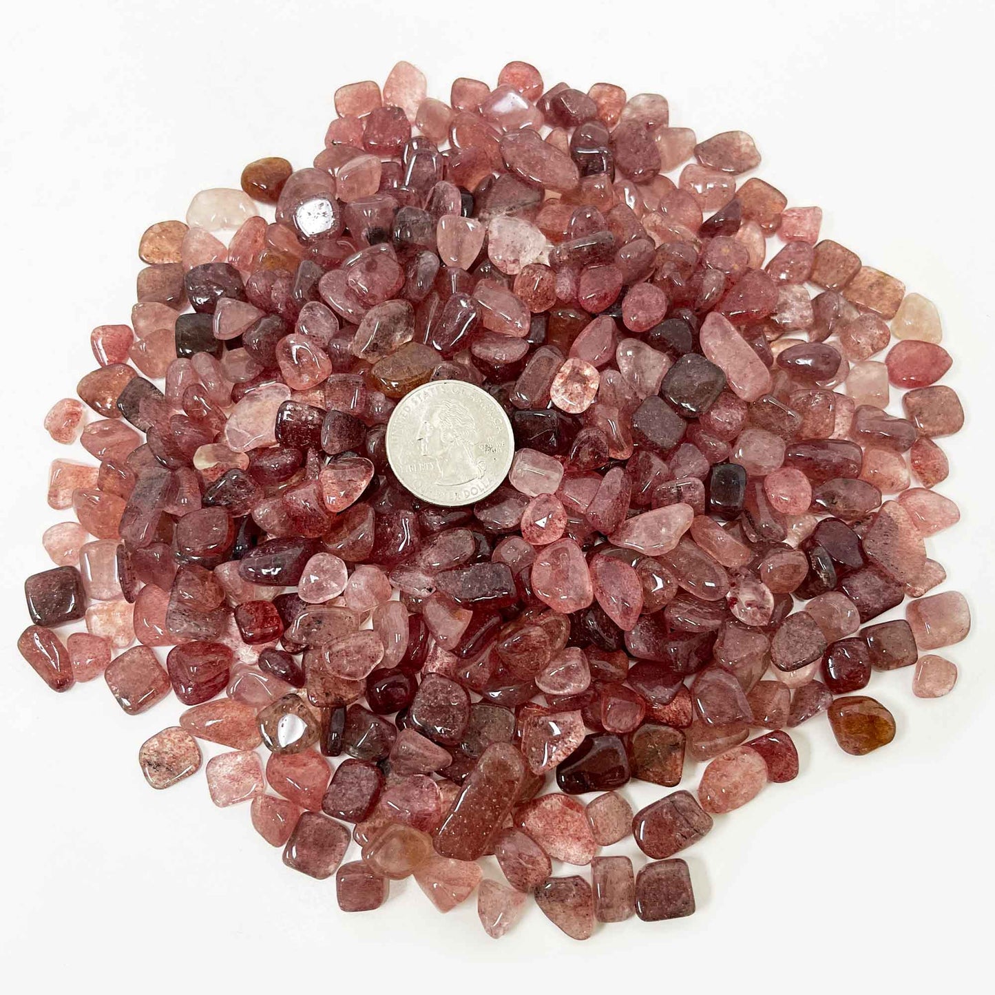 Strawberry Quartz Tumbled Chips - Gem Avenue