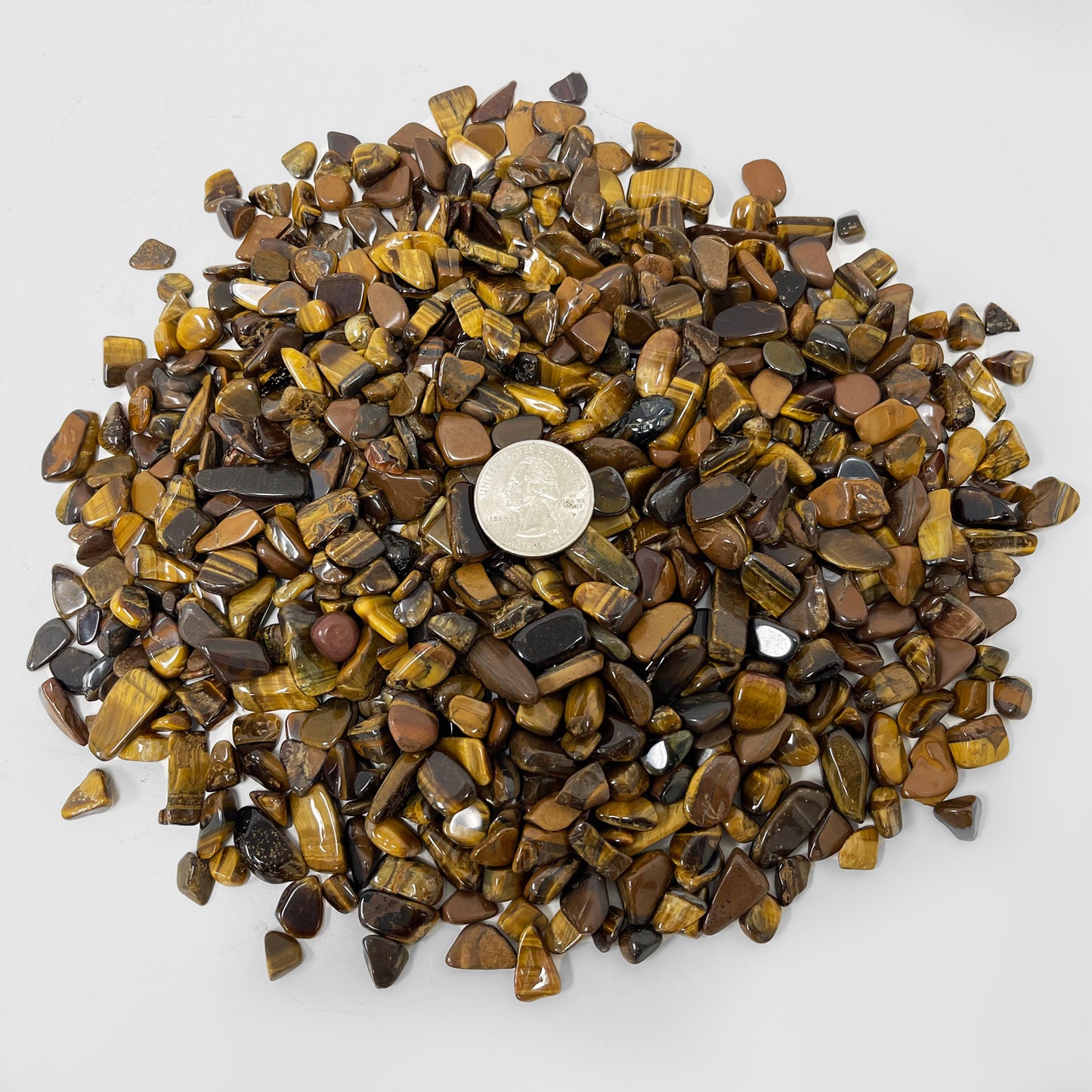 Tiger Eye Natural Tumbled Chips - Gem Avenue
