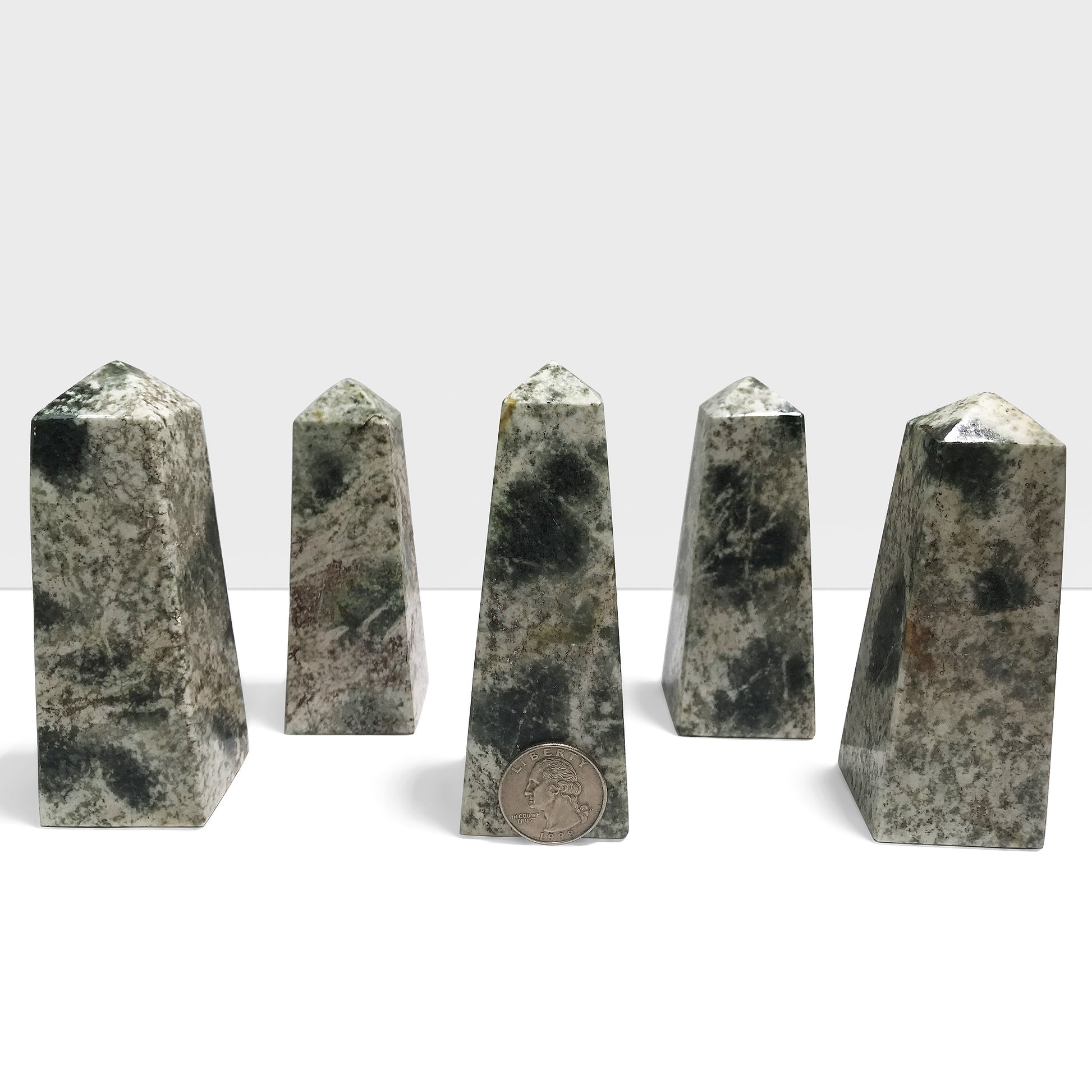 Natural Serpentine Crystal Obelisk Tower Crystal Wand Home Decor - Gem Avenue
