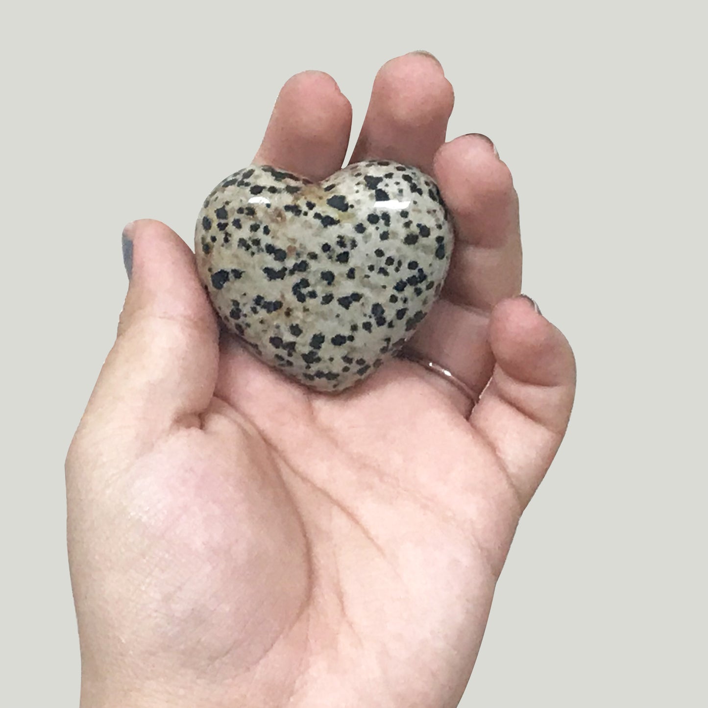 Natural Dalmatian Jasper Love Heart Crystal Gemstone Home Decor - Gem Avenue