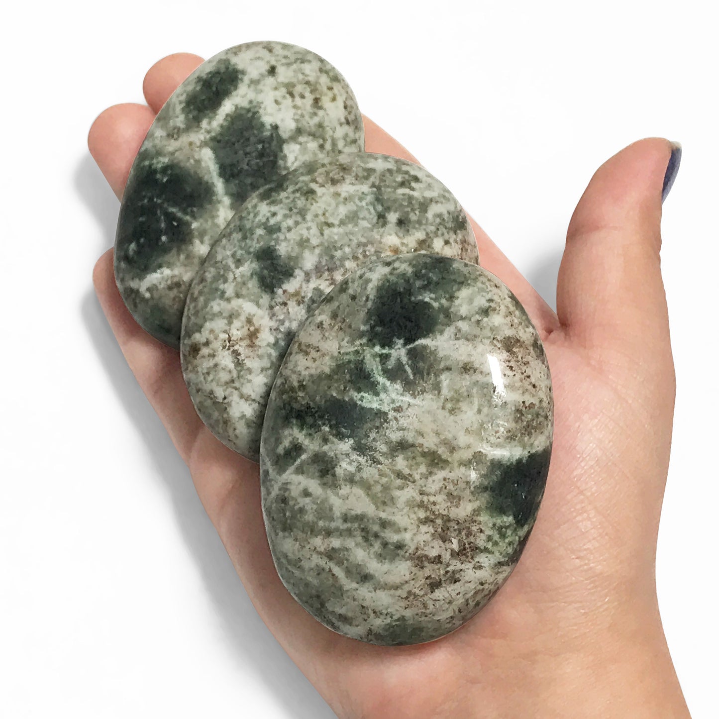 Natural Serpentine Oval Palm Stone Crystal Gemstone-Gem Avenue