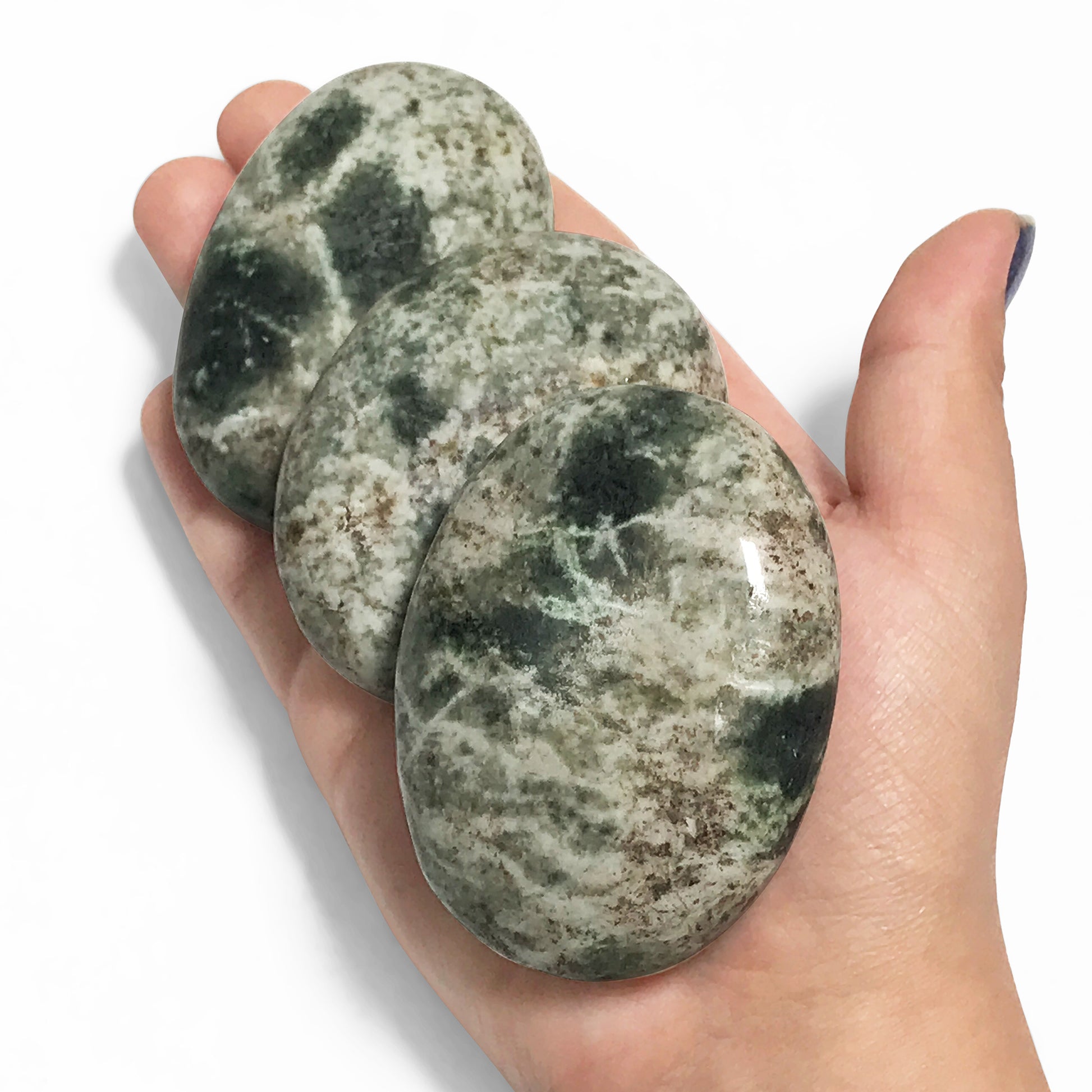 Natural Serpentine Oval Palm Stone Crystal Gemstone-Gem Avenue
