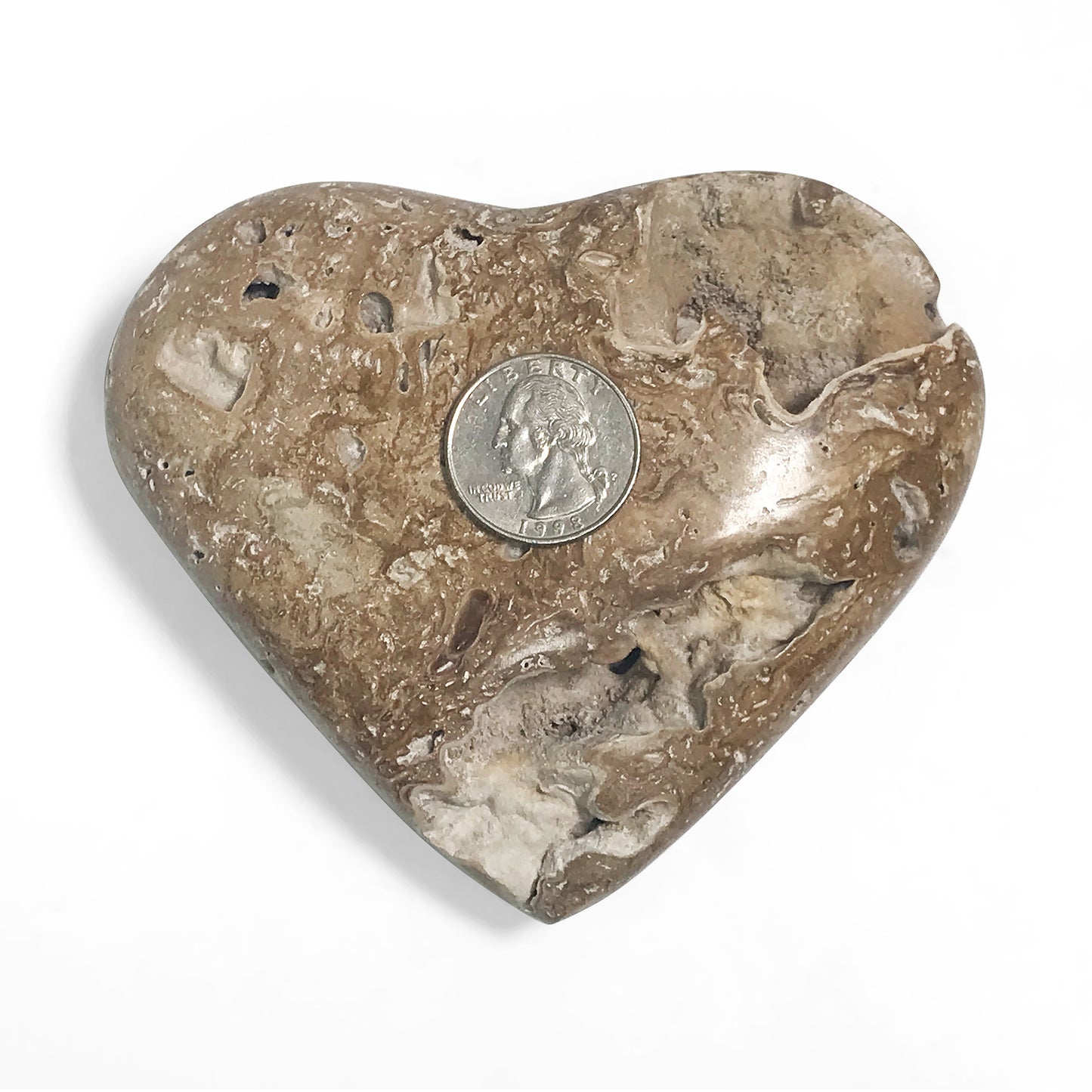 Natural Chocolate Calcite Love Heart Crystal Gemstone Home Decor - Gem Avenue
