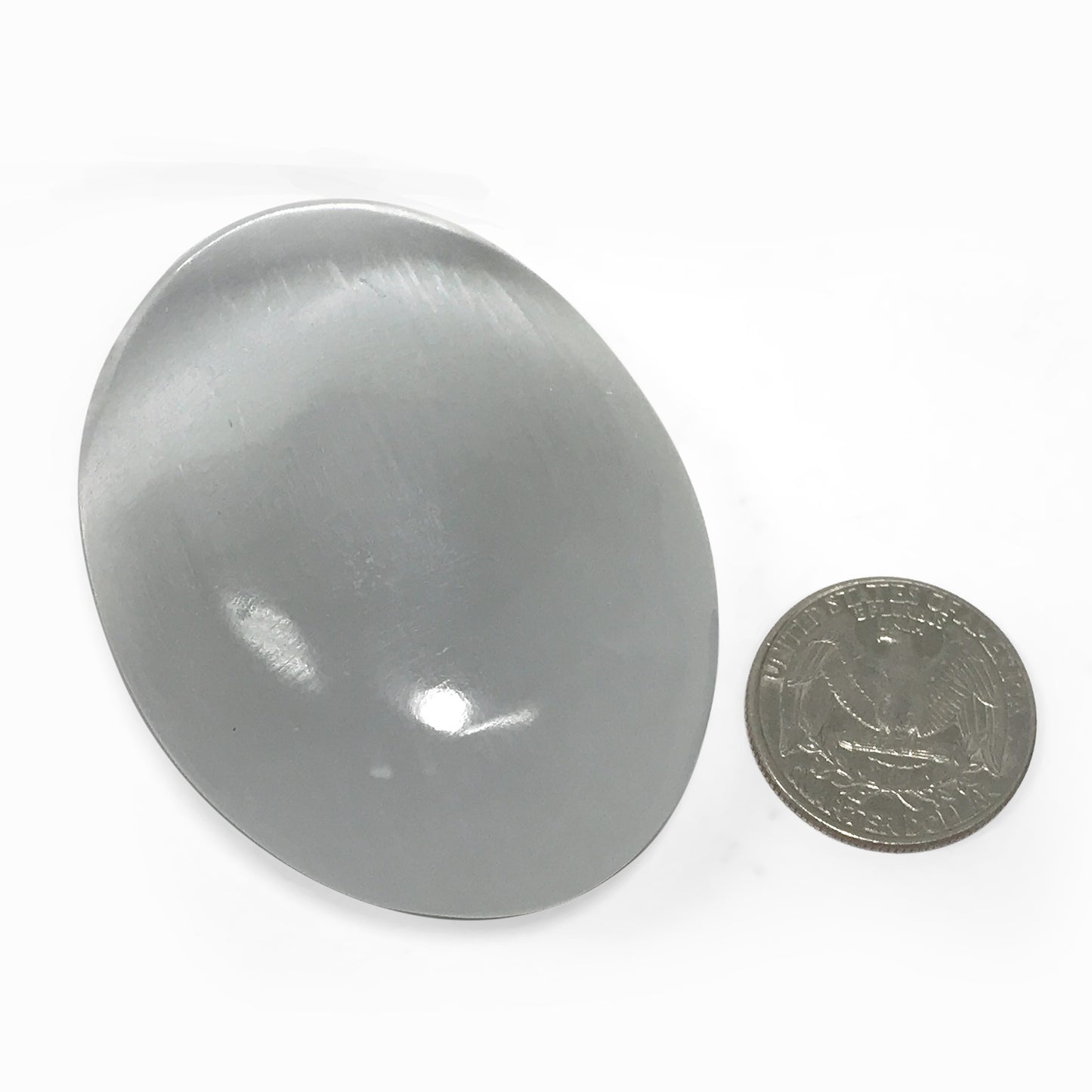 Natural Selenite Palm Stone Crystal Gemstone 3 Oz-Gem Avenue