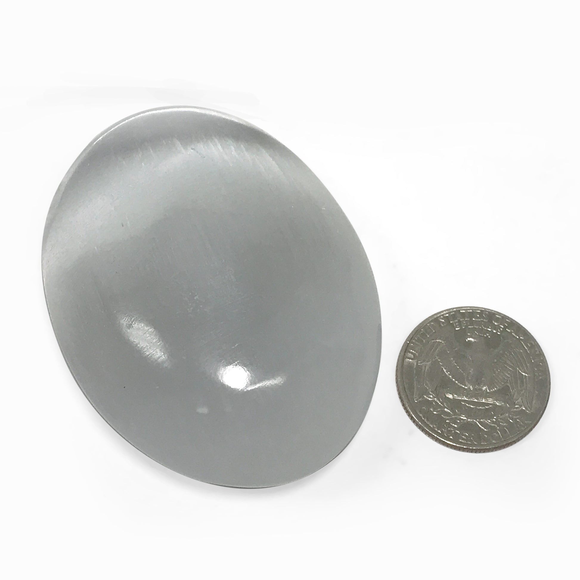 Natural Selenite Palm Stone Crystal Gemstone 3 Oz-Gem Avenue