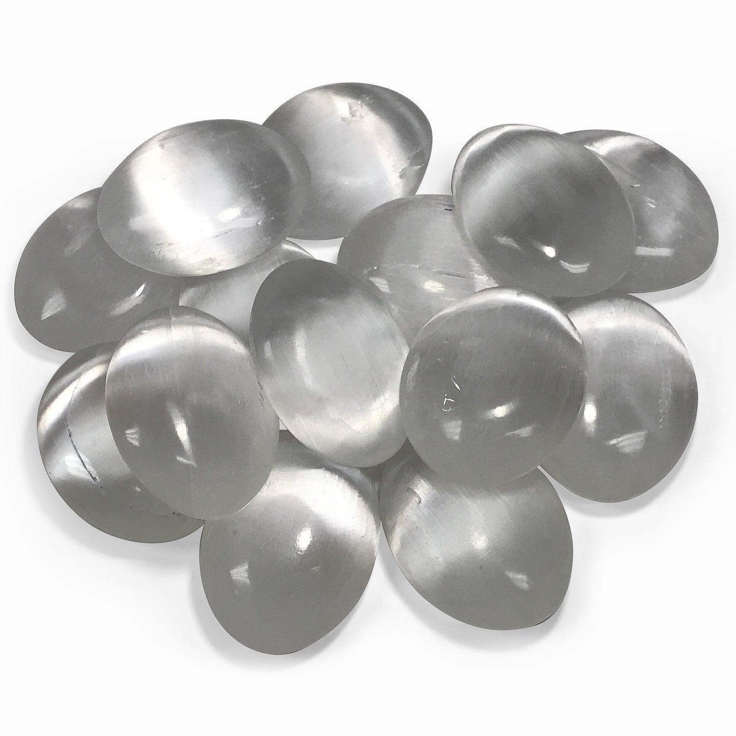 Natural Selenite Palm Stone Crystal Gemstone 3 Oz-Gem Avenue