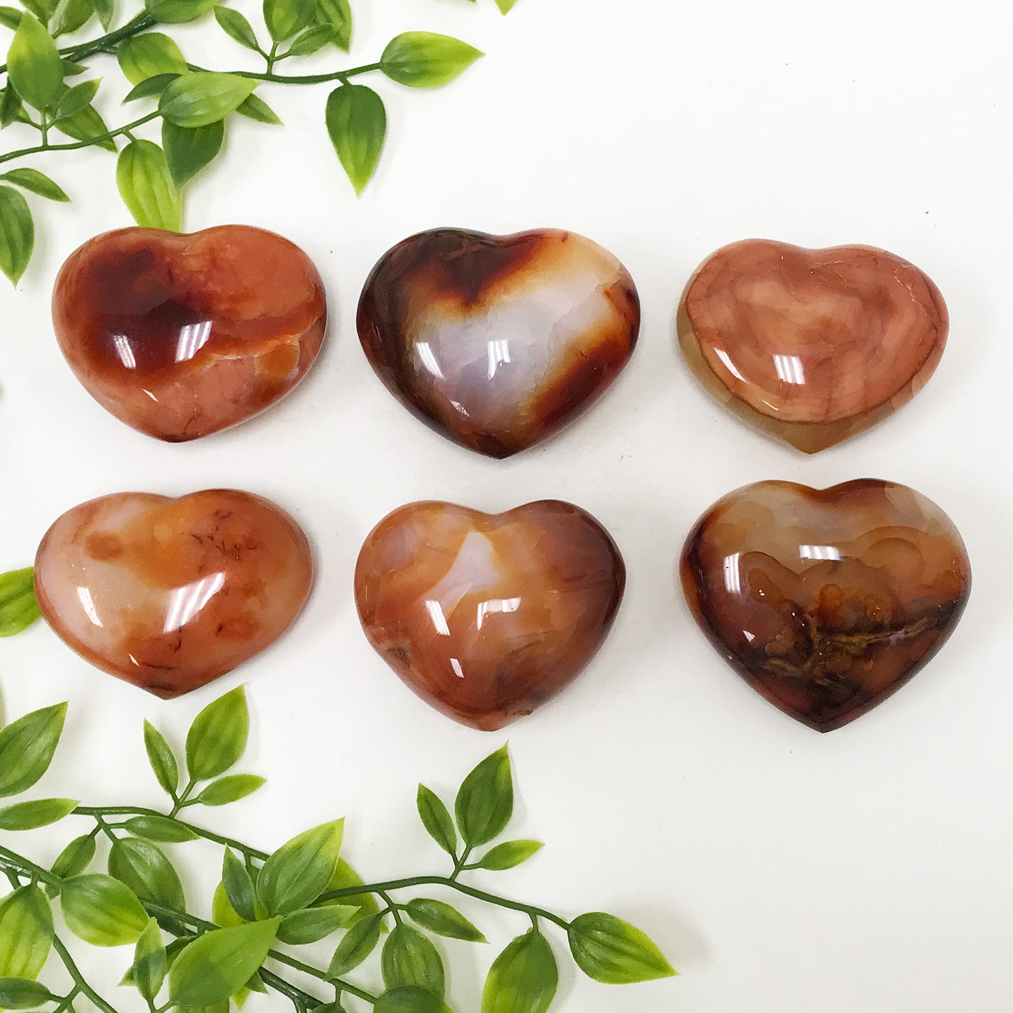 Natural Carnelian Love Heart Crystal Gemstone - Gem Avenue