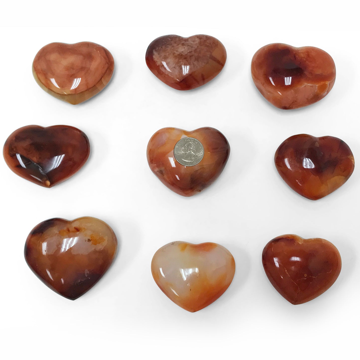 Natural Carnelian Love Heart Crystal Gemstone - Gem Avenue