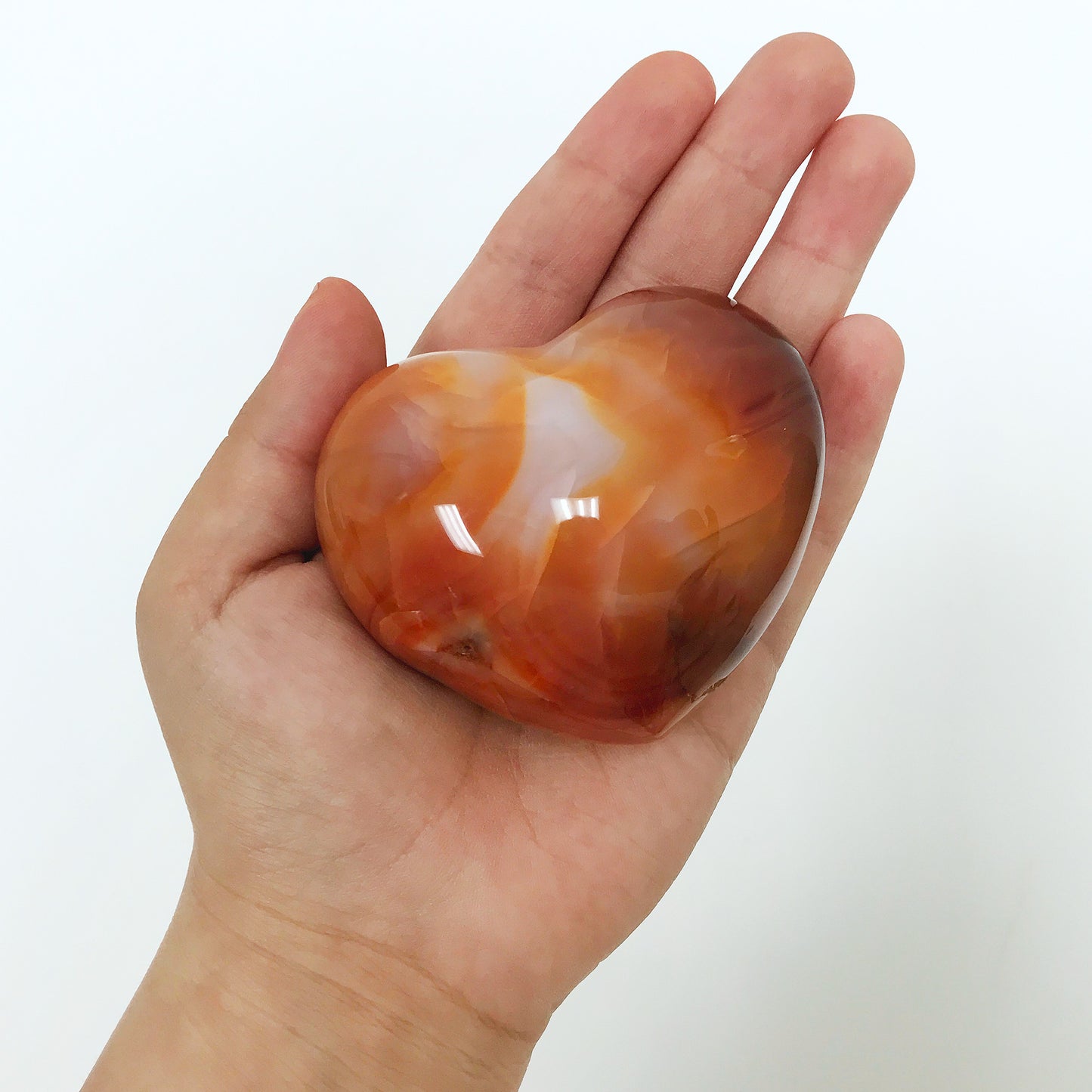 Natural Carnelian Love Heart Crystal Gemstone - Gem Avenue