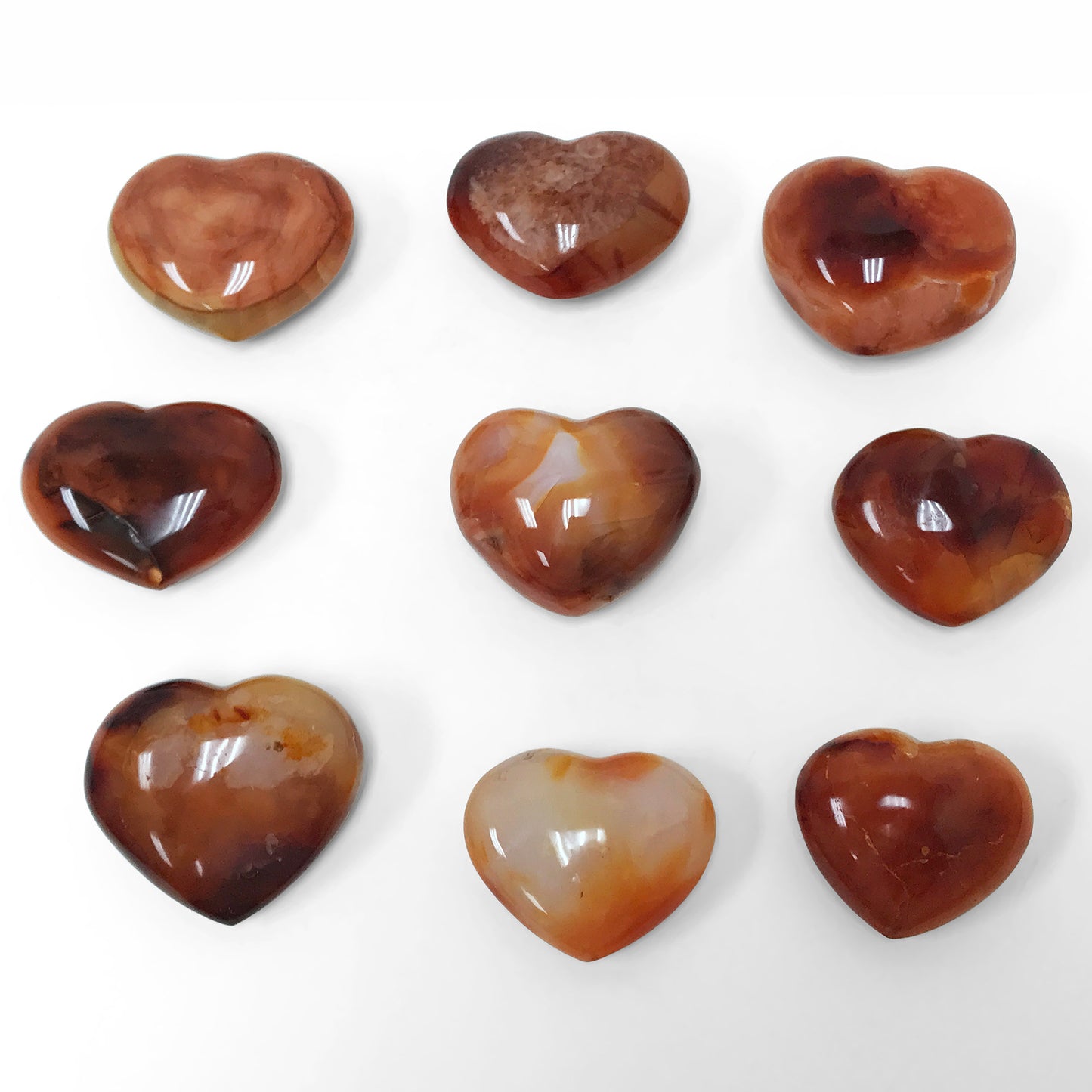 Natural Carnelian Love Heart Crystal Gemstone - Gem Avenue