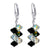 Clear and Black AB Austrian Crystals 925 Sterling Silver Leverback Earrings - Gem Avenue