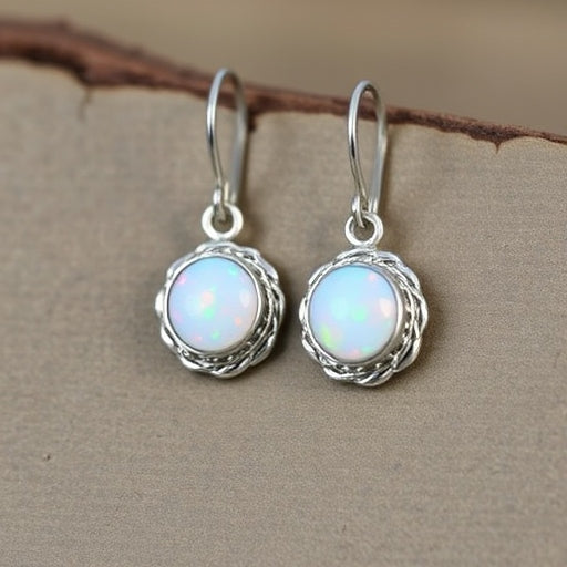 Sterling Silver Opal Earrings