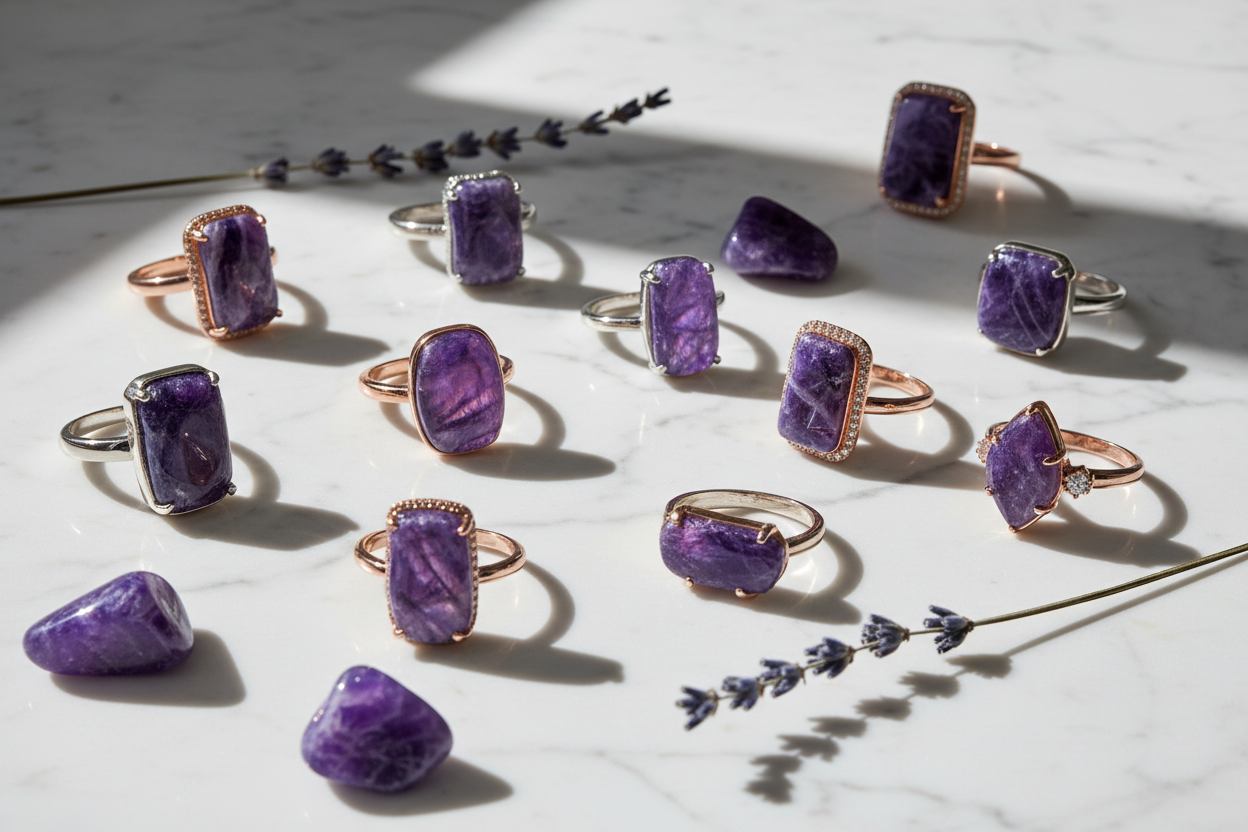 Charoite Rings