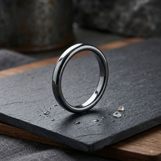 Hematite Gemstone Ring 6 Natural Stone Band Ring for Men & Women, Polished Magnetic Hematite Jewelry