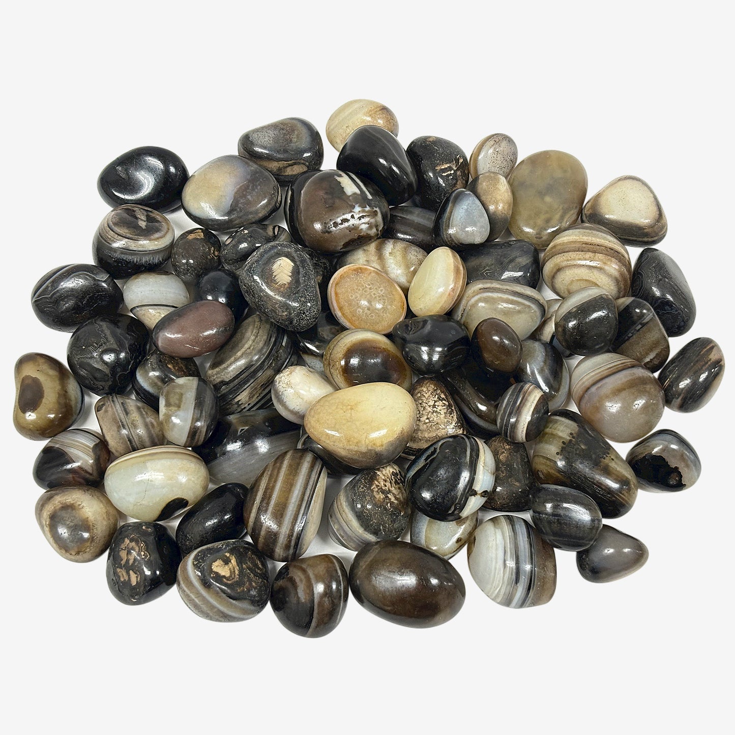 Black Onyx Gemstone Tumbled Stones - Gem Avenue Retail
