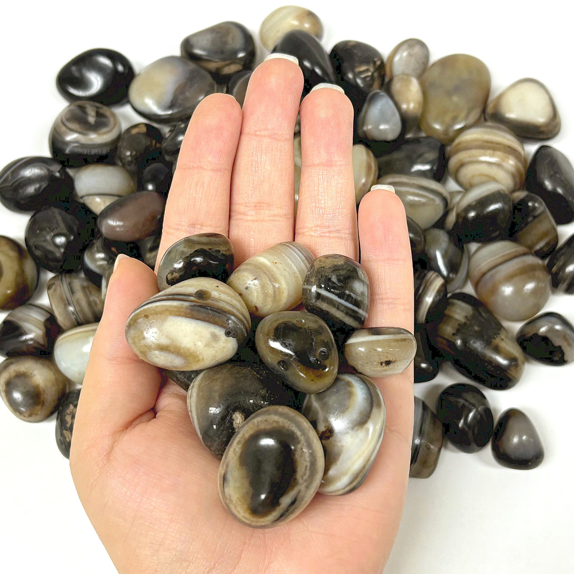 Black Onyx Gemstone Tumbled Stones - Gem Avenue Retail