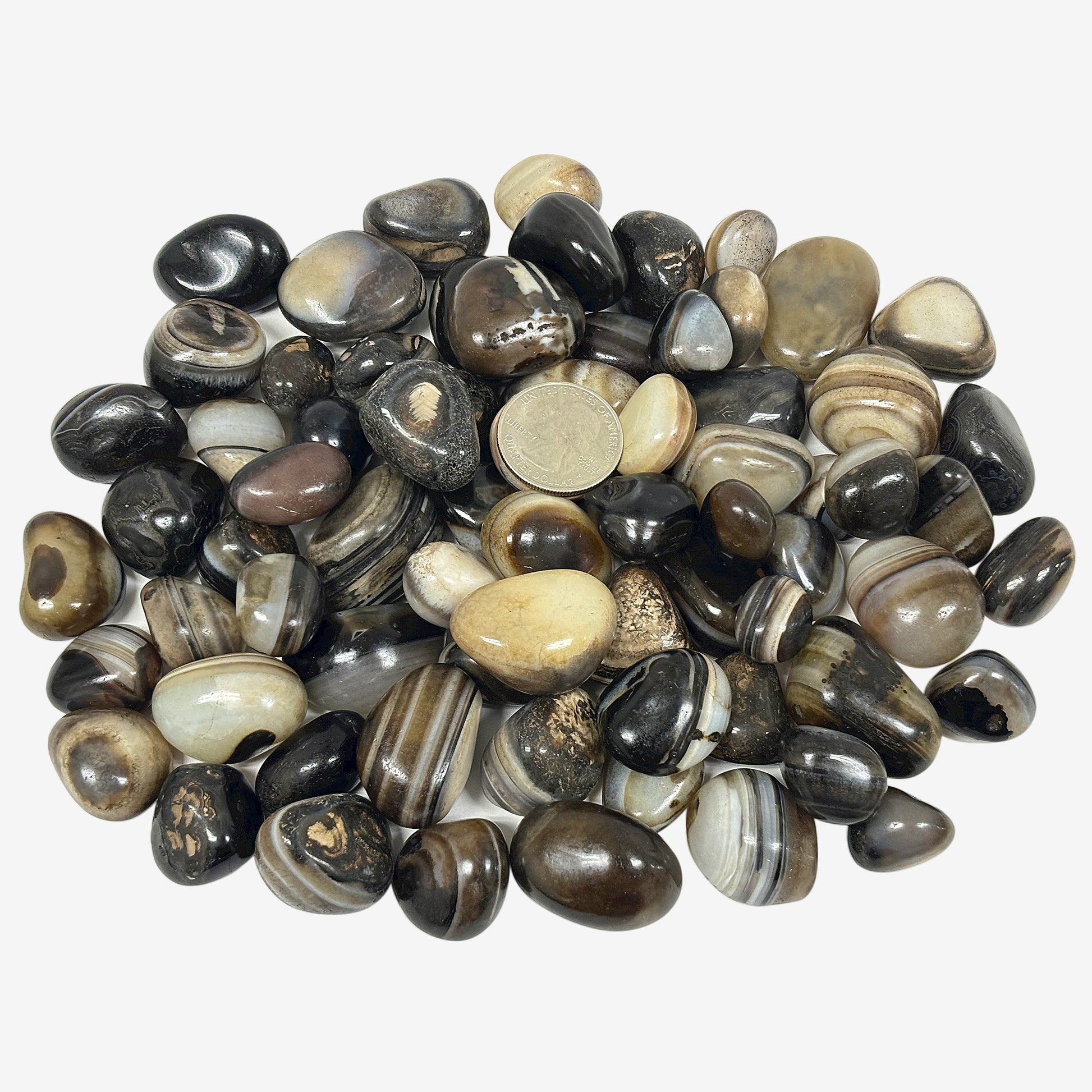 Black Onyx Gemstone Tumbled Stones - Gem Avenue Retail