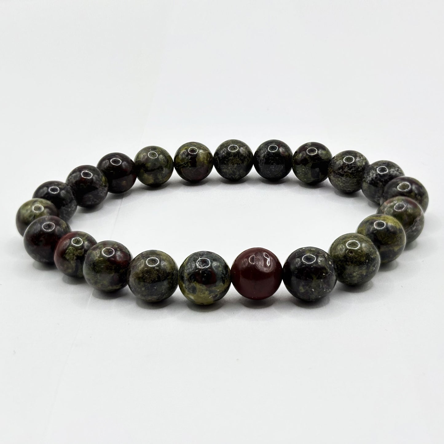 8mm Bloodstone Gemstone Unisex Handmade Stretch Bracelet