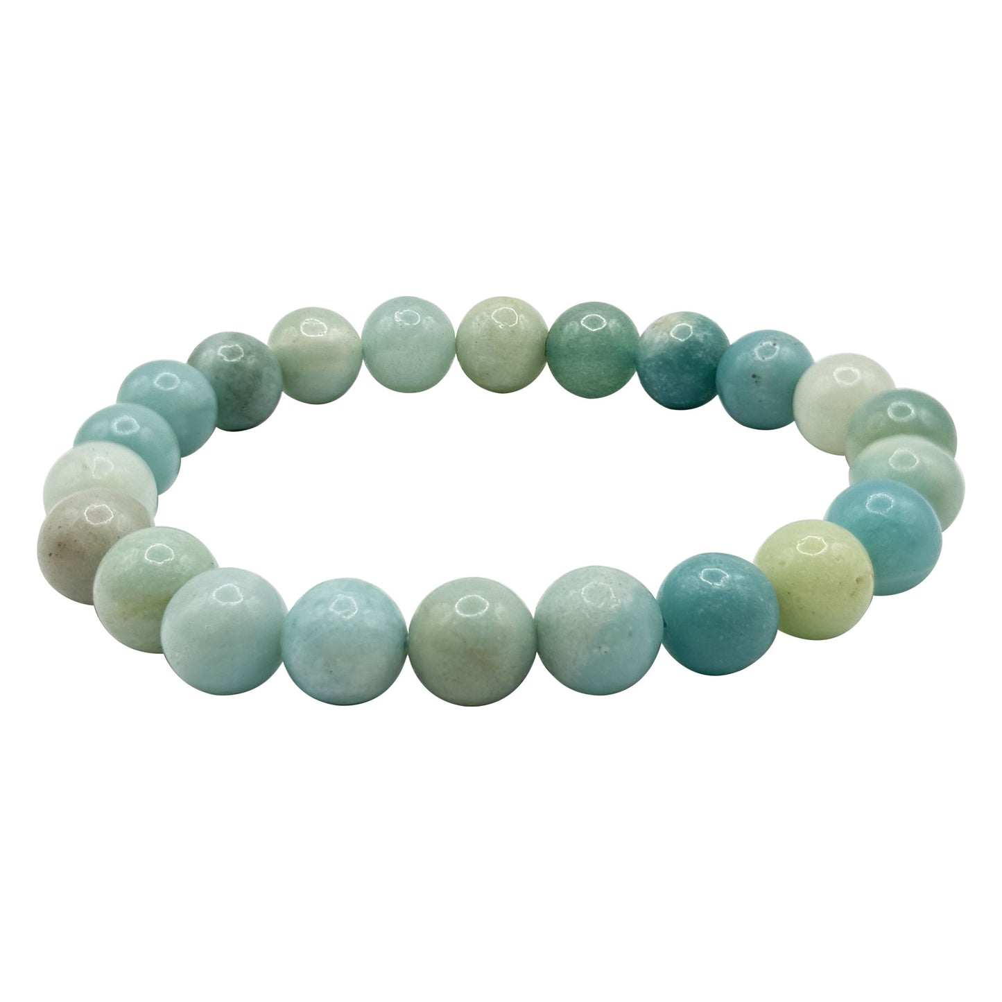 8mm Blue Amazonite Gemstone Unisex Stretch Bracelet