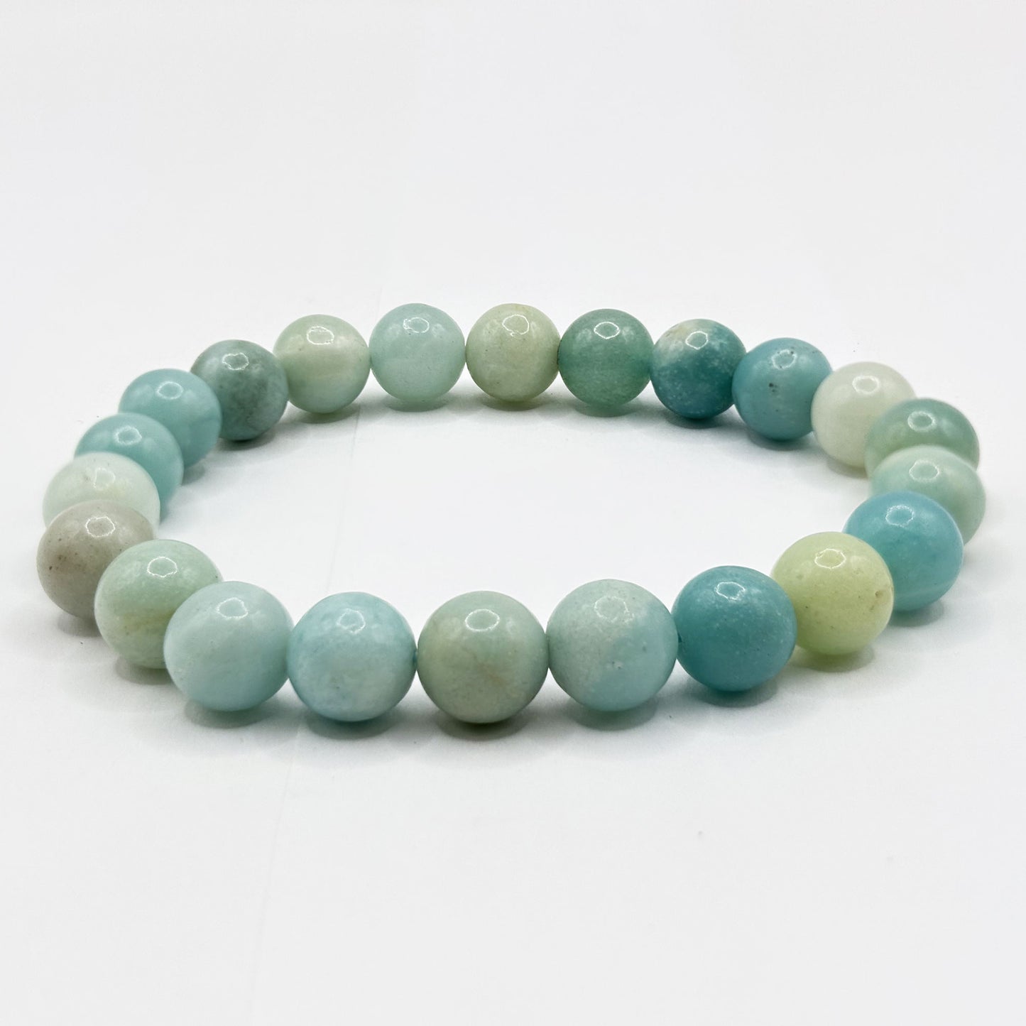 8mm Blue Amazonite Gemstone Unisex Stretch Bracelet