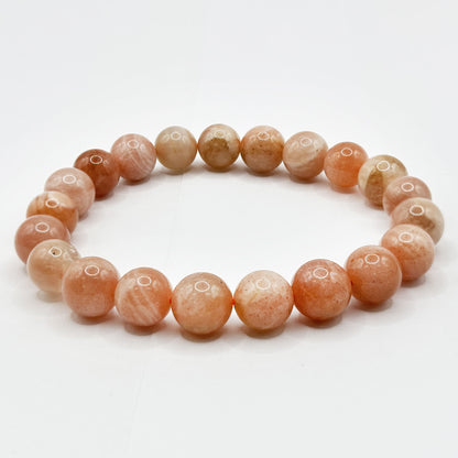 Moonstone 10mm Round Beads Handmade Stretch Unisex Bracelets