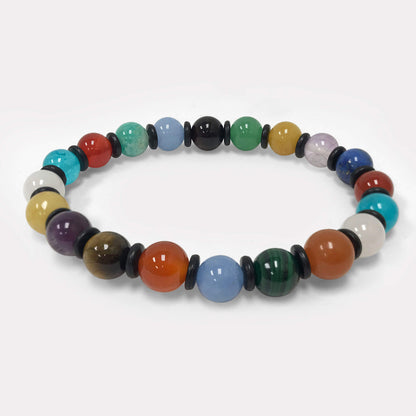 Multi-Stone Unisex Stretch Bracelet - Gem Avenue