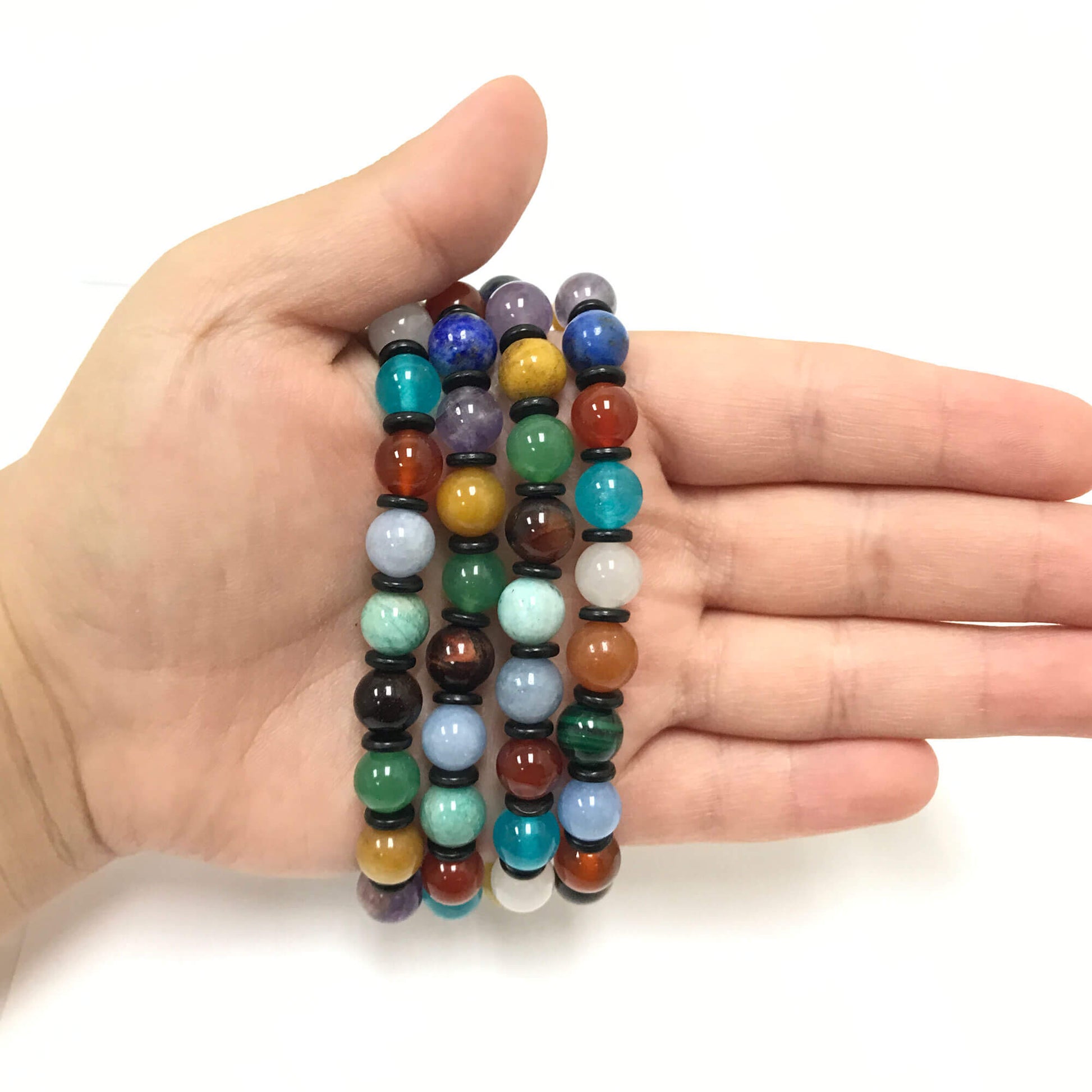 Multi-Stone Unisex Stretch Bracelet - Gem Avenue