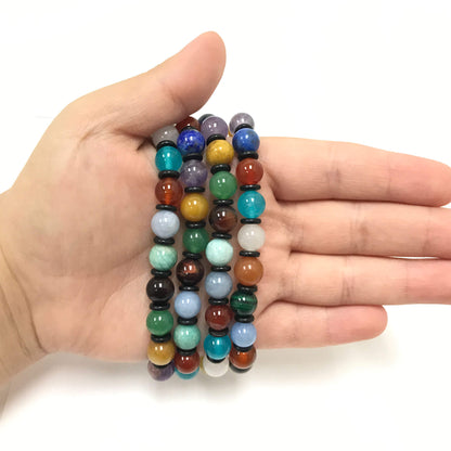 Multi-Stone Unisex Stretch Bracelet - Gem Avenue