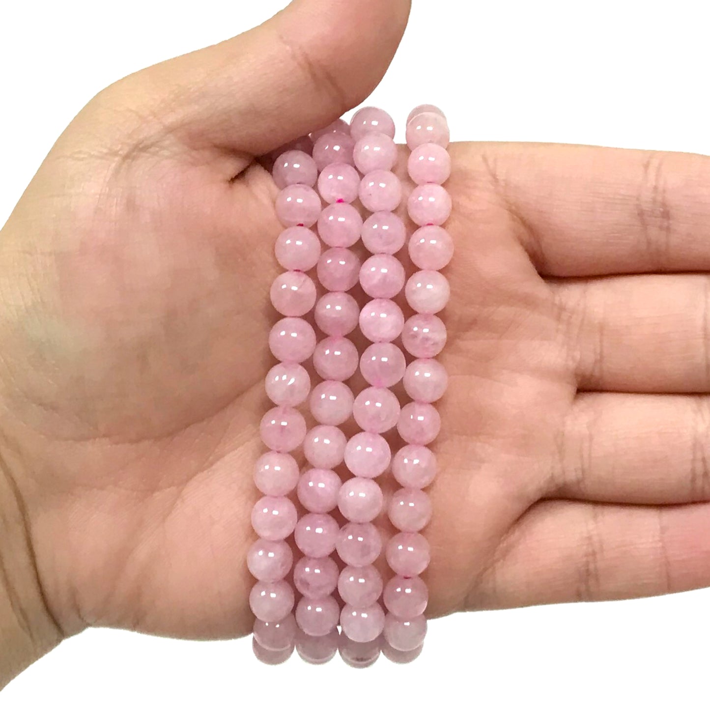 Rose Quartz Gemstone Bead Unisex Stretch Bracelet - Gem Avenue