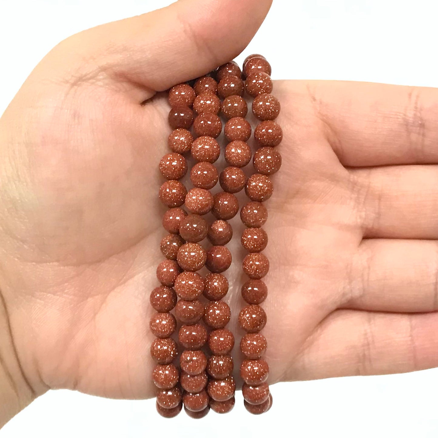 Goldstone Gemstone Bead Unisex Stretch Bracelet - Gem Avenue