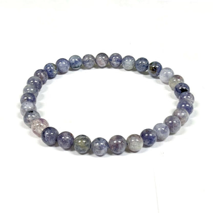 6mm Larvikite Gemstone Round Bead Unisex Stretch Bracelet - Gem Avenue