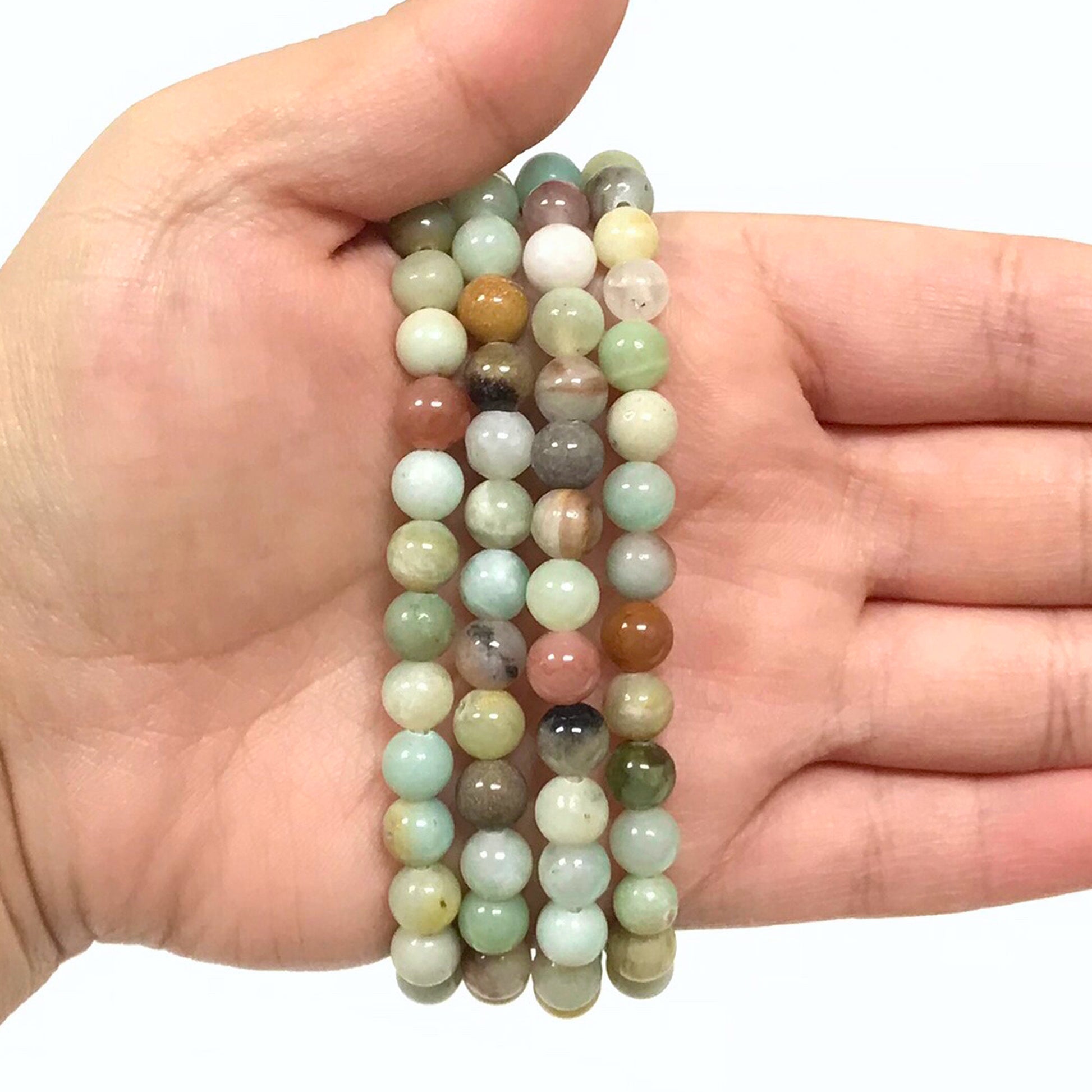Natural Amazonite Gemstone Bead Handmade Stretch Unisex Bracelet - Gem Avenue