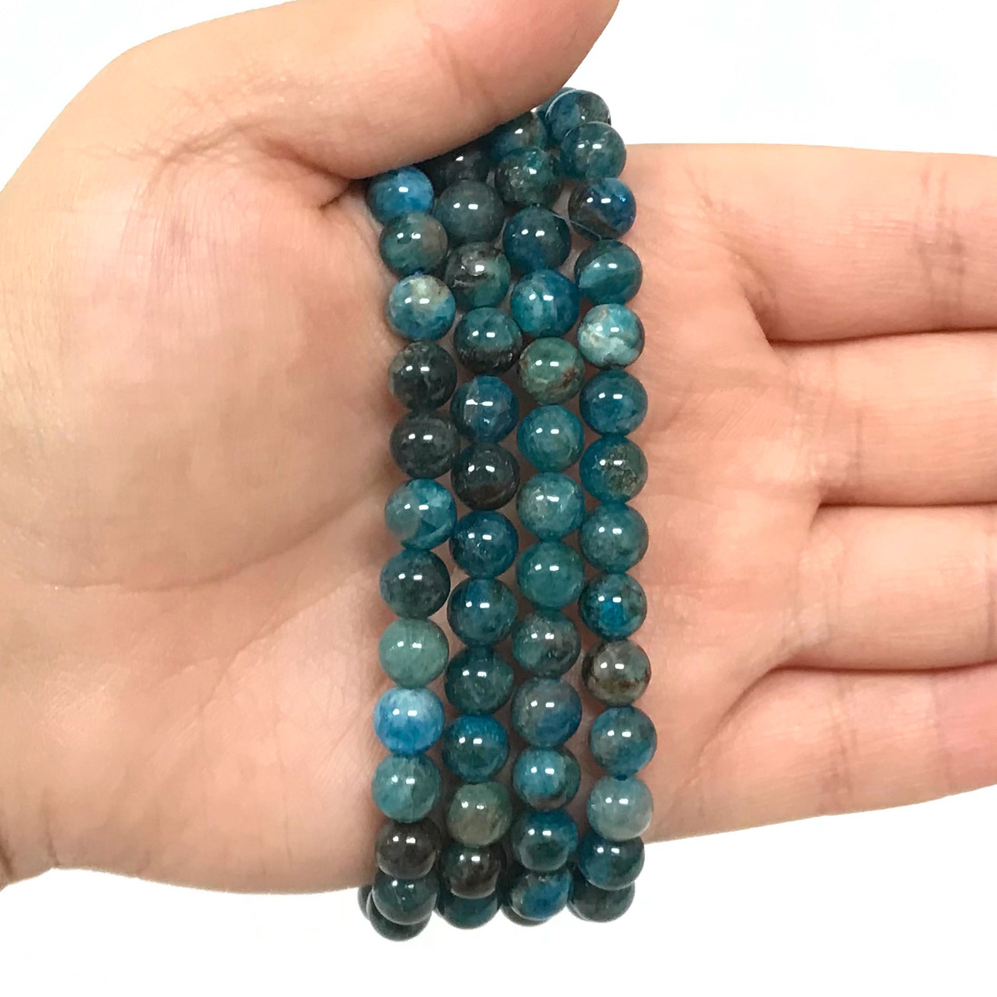 Apatite Gemstone Bead Unisex Stretch Bracelet - Gem Avenue