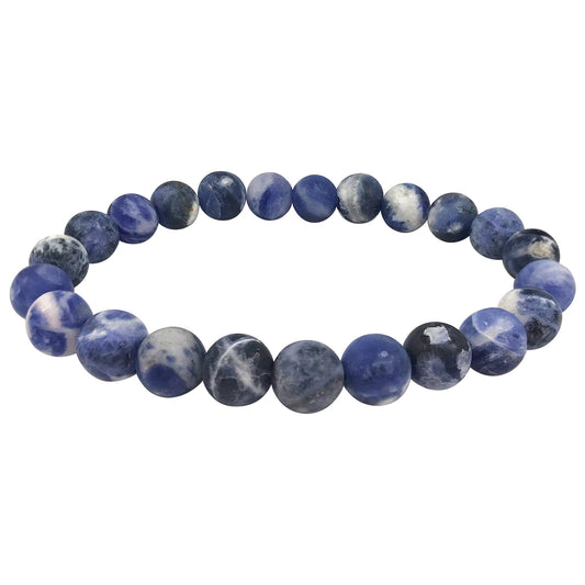 Matte Sodalite Unisex Stretch Bracelet - Gem Avenue